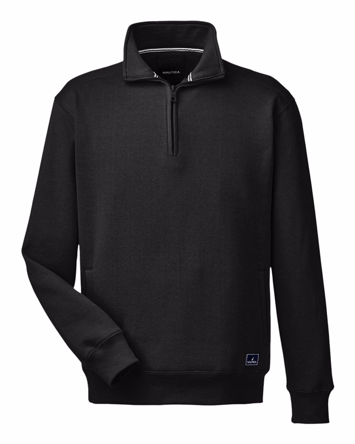 Nautica Men's Anchor Fleece Quarter-Zip Pullover - Black - front