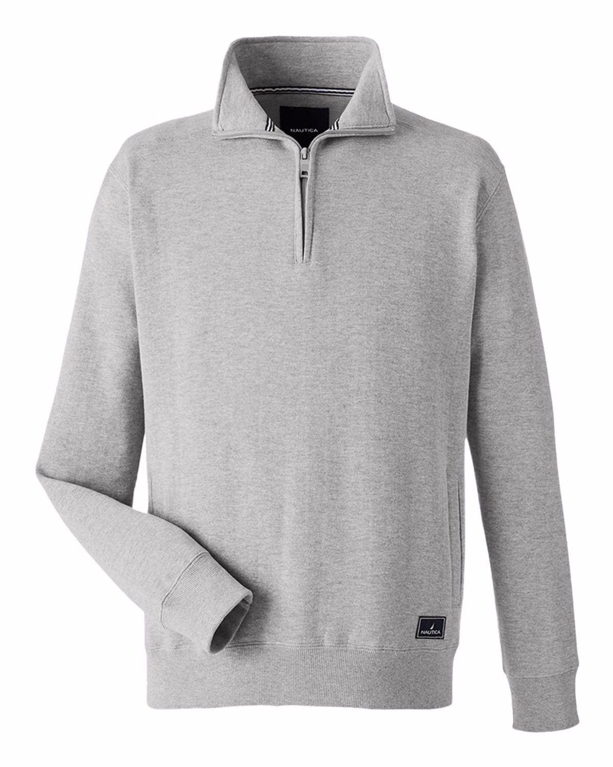 Nautica Men's Anchor Fleece Quarter-Zip Pullover - Oxford Heather - front