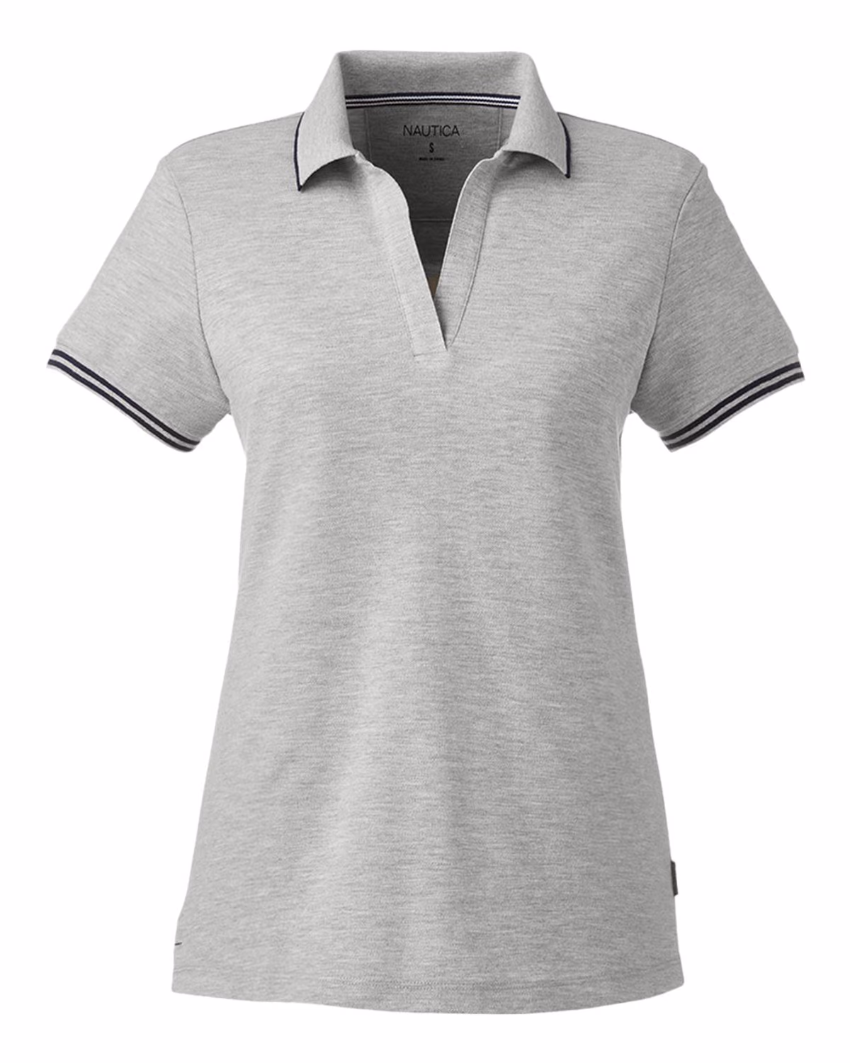 Nautica Women's Deck Polo - Oxford Heather - front