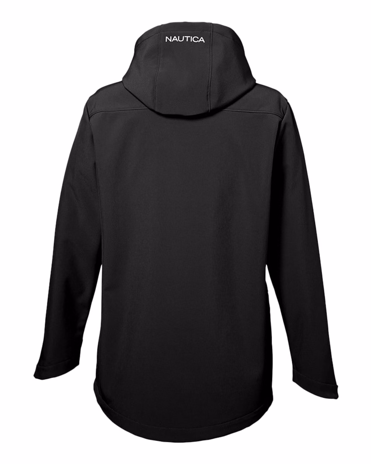 Custom Nautica Women's Wavestorm Hooded Soft Shell Jacket - Black - back