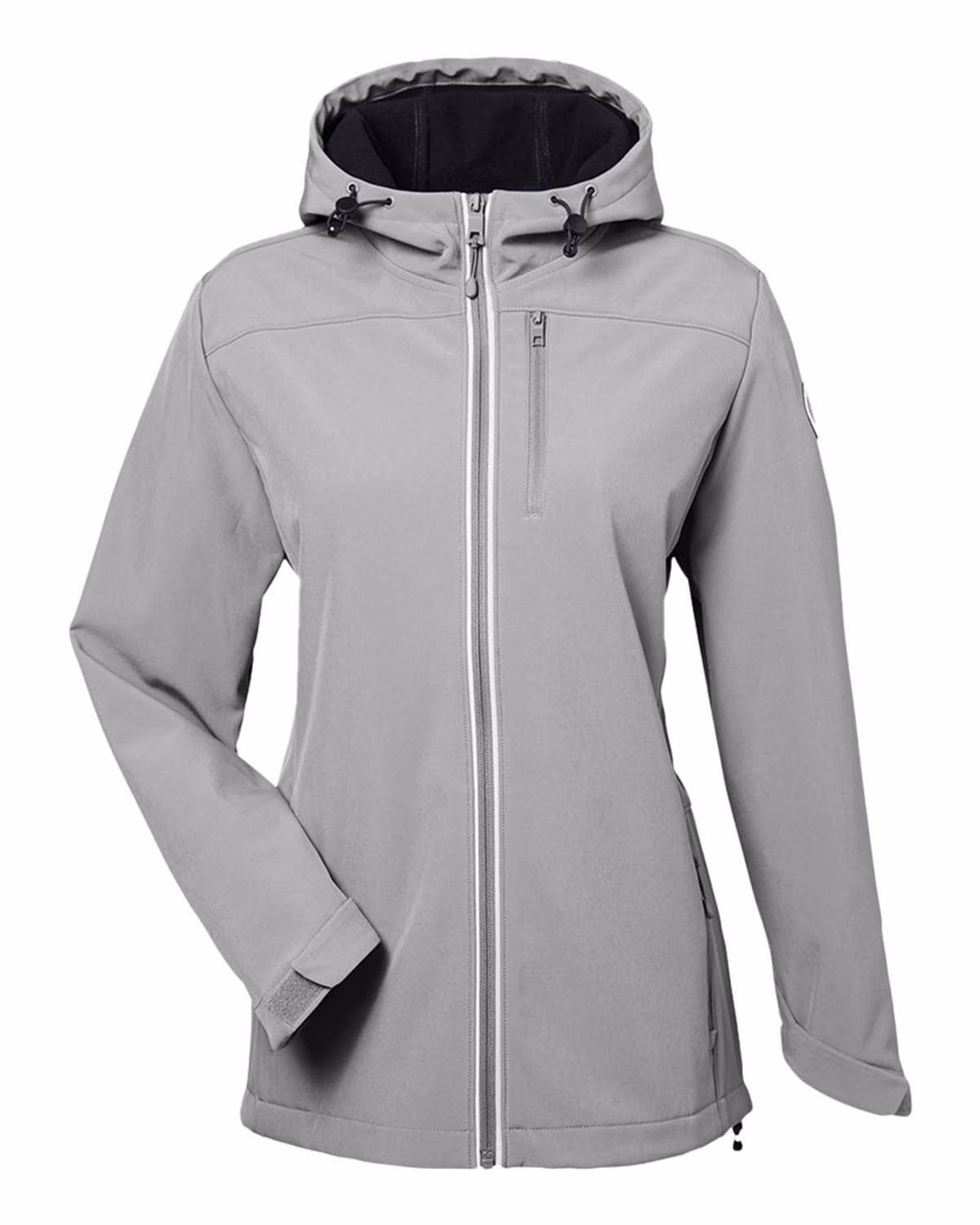 Nautica Women's Wavestorm Hooded Soft Shell Jacket - Graphite - front