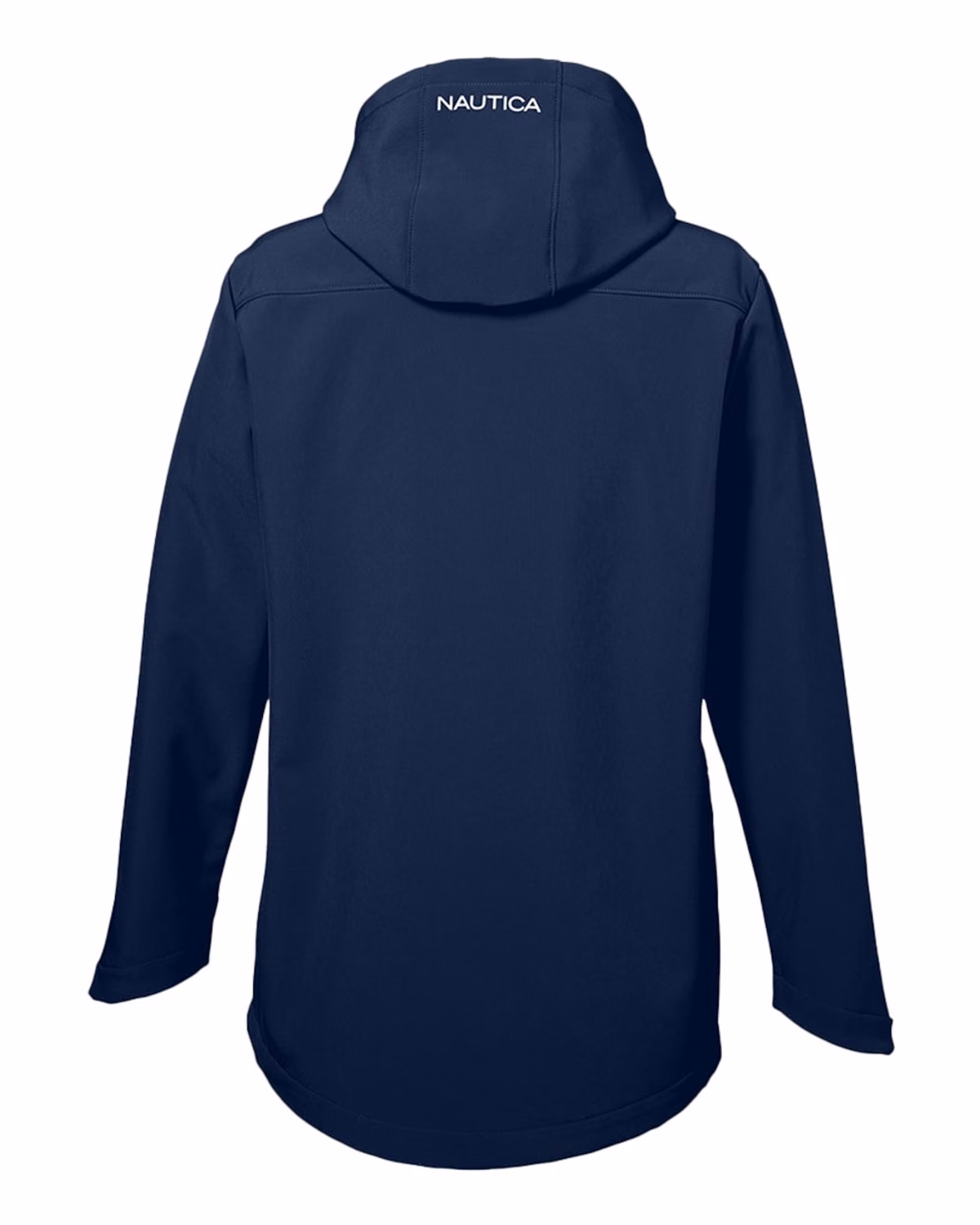 Custom Nautica Women's Wavestorm Hooded Soft Shell Jacket - Navy - back