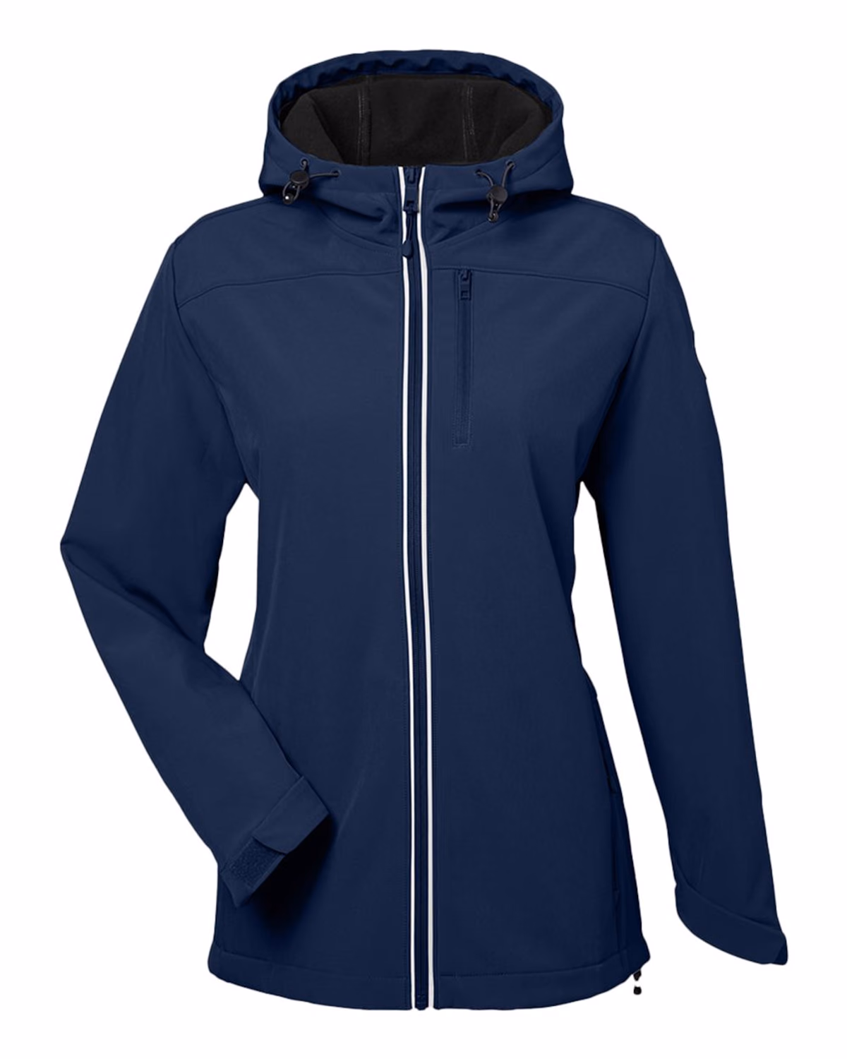 Nautica Women's Wavestorm Hooded Soft Shell Jacket - Navy - front