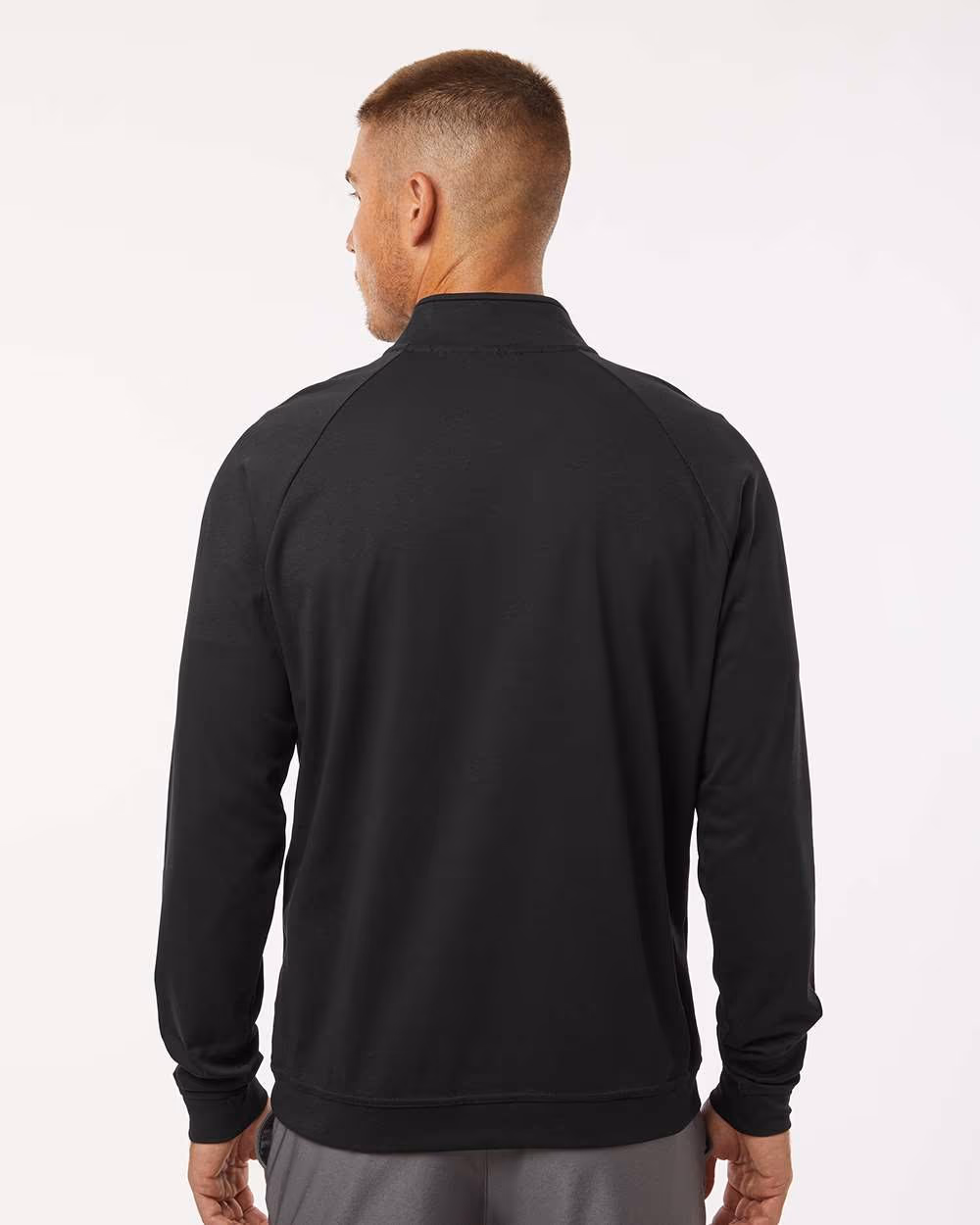 Custom Adidas Men's Club Quarter-Zip Pullover - Black back