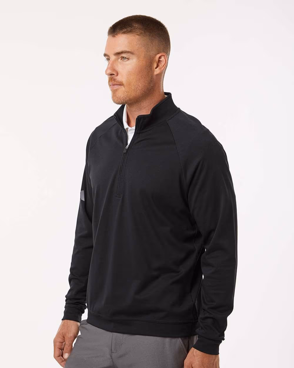 Custom Adidas Men's Club Quarter-Zip Pullover - Black side