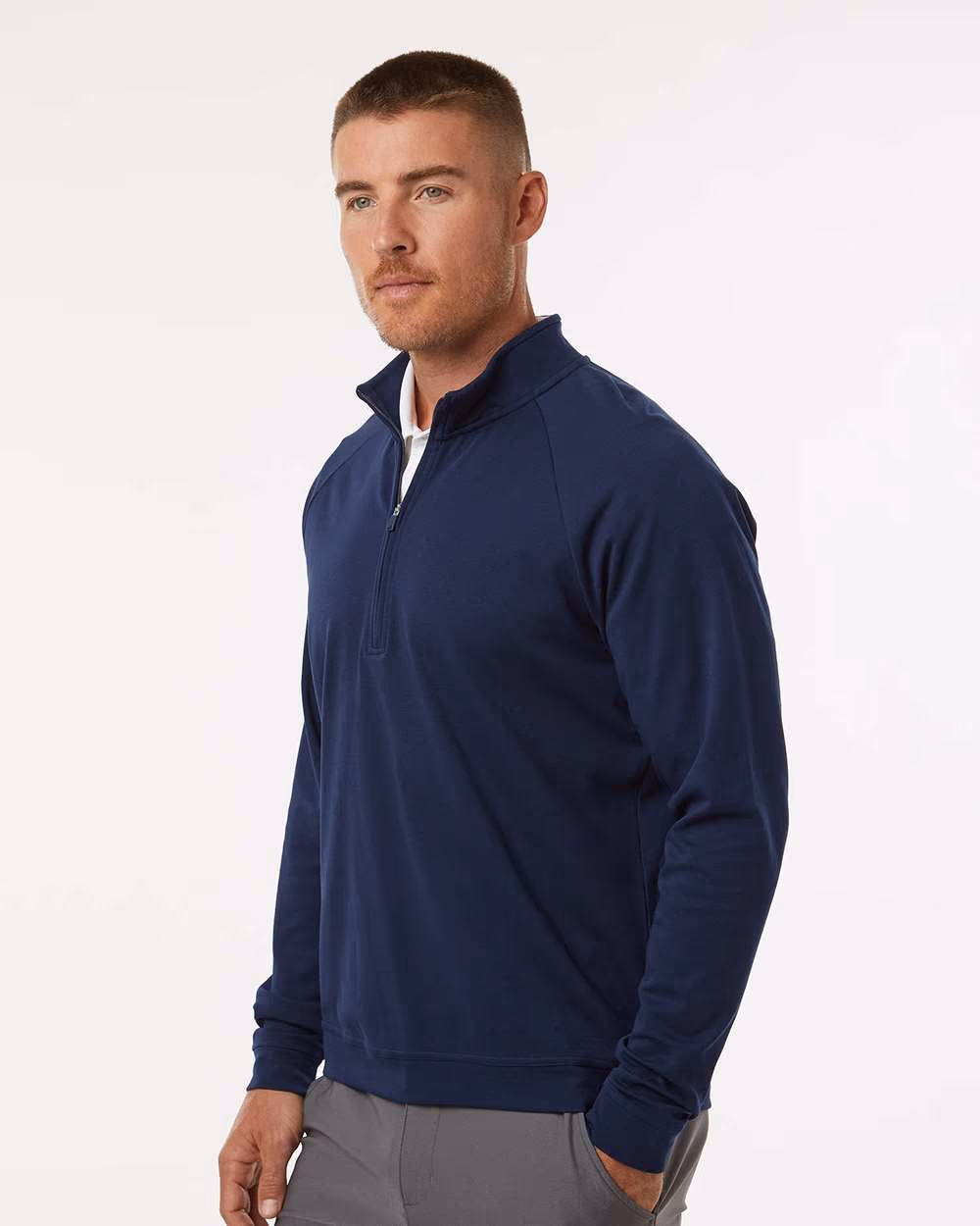 Custom Adidas Men's Club Quarter-Zip Pullover - Collegiate Navy side
