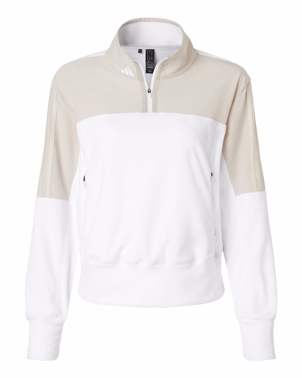 Custom Adidas Women's Fleece Quarter-Zip Pullover - Alumina flat front