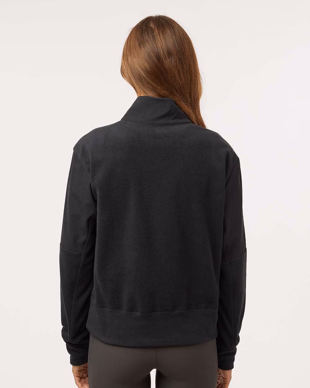 Custom Adidas Women's Fleece Quarter-Zip Pullover - Black back