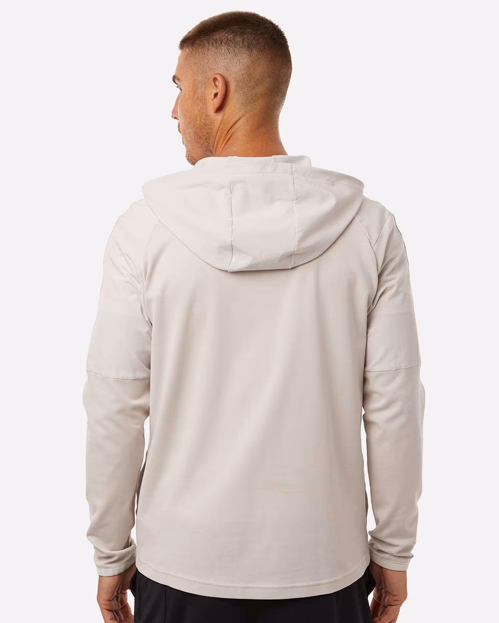 Custom Adidas Men's Half-Zip Hooded Anorak - Alumina back