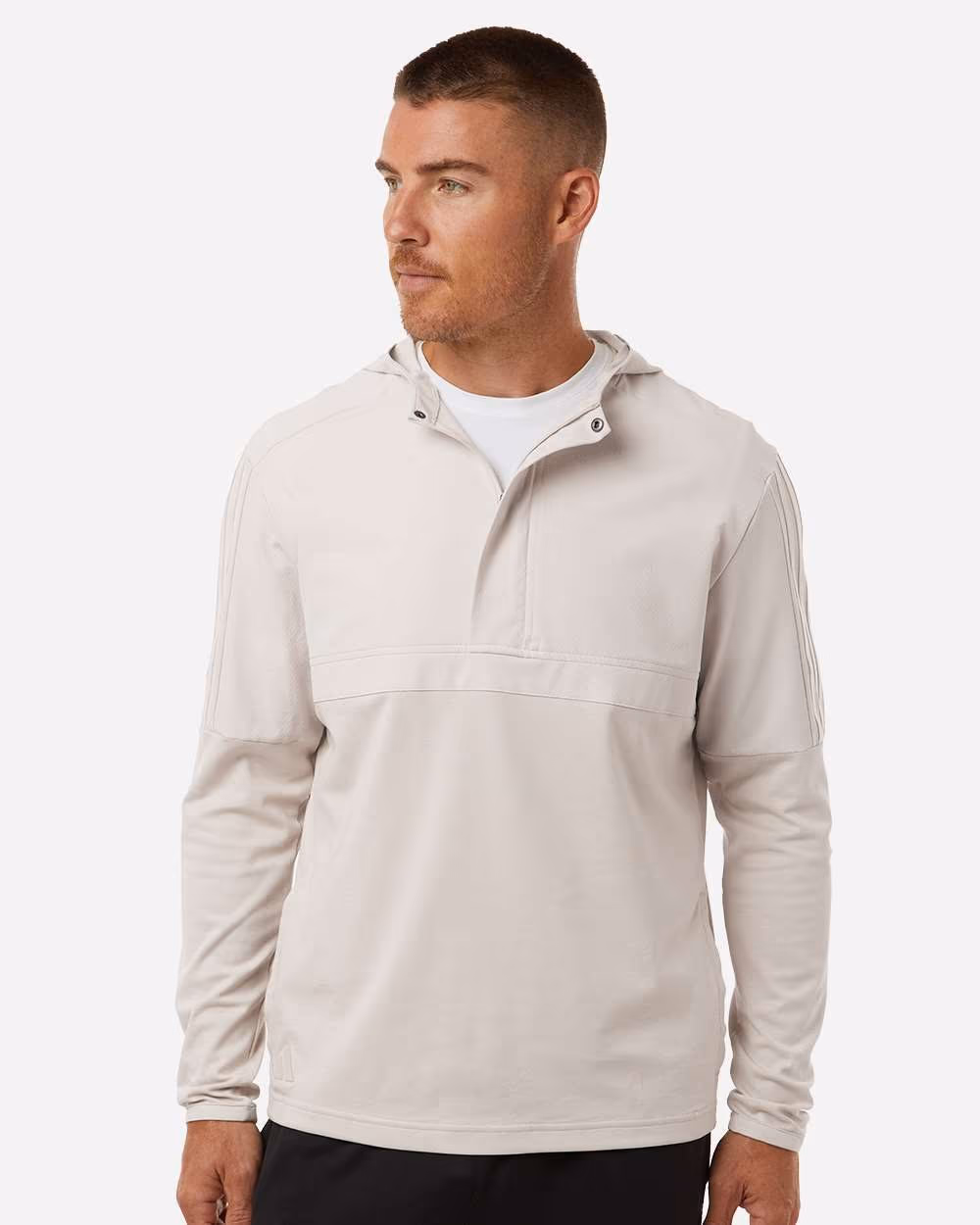 Custom Adidas Men's Half-Zip Hooded Anorak - Alumina front