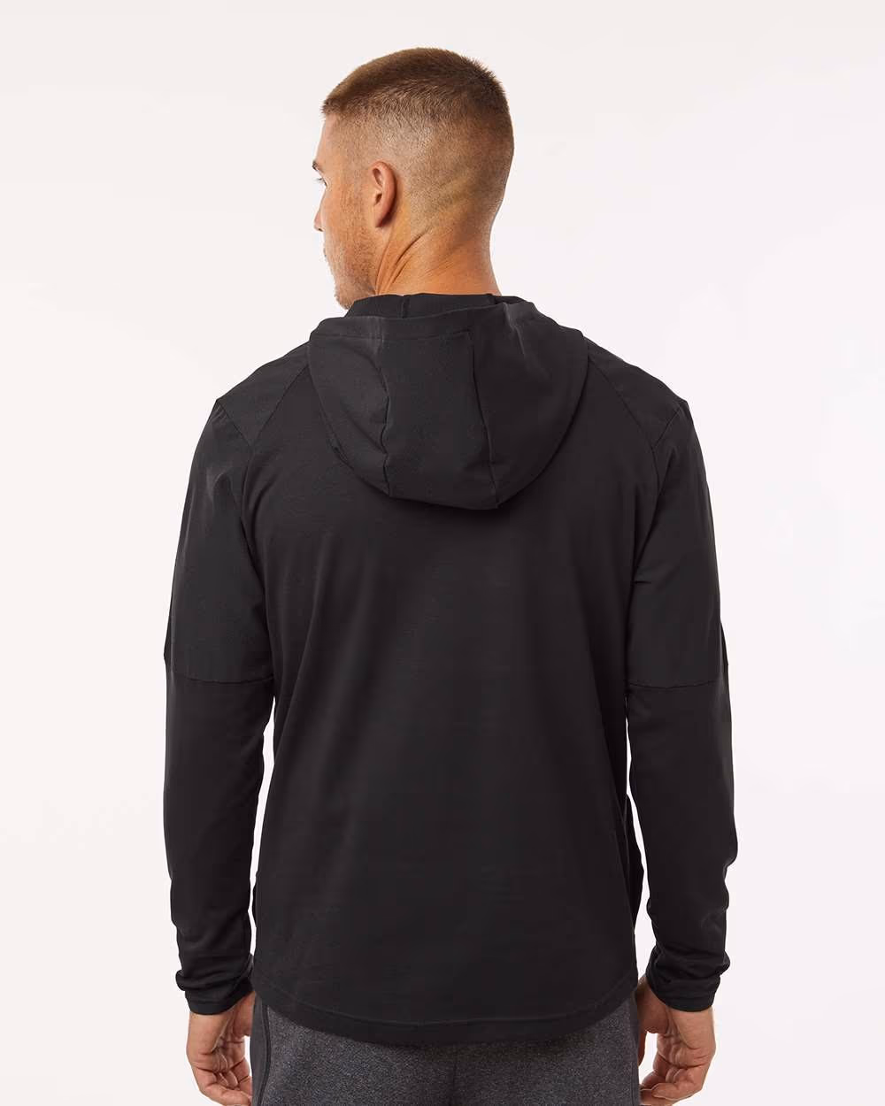 Custom Adidas Men's Half-Zip Hooded Anorak - Black back