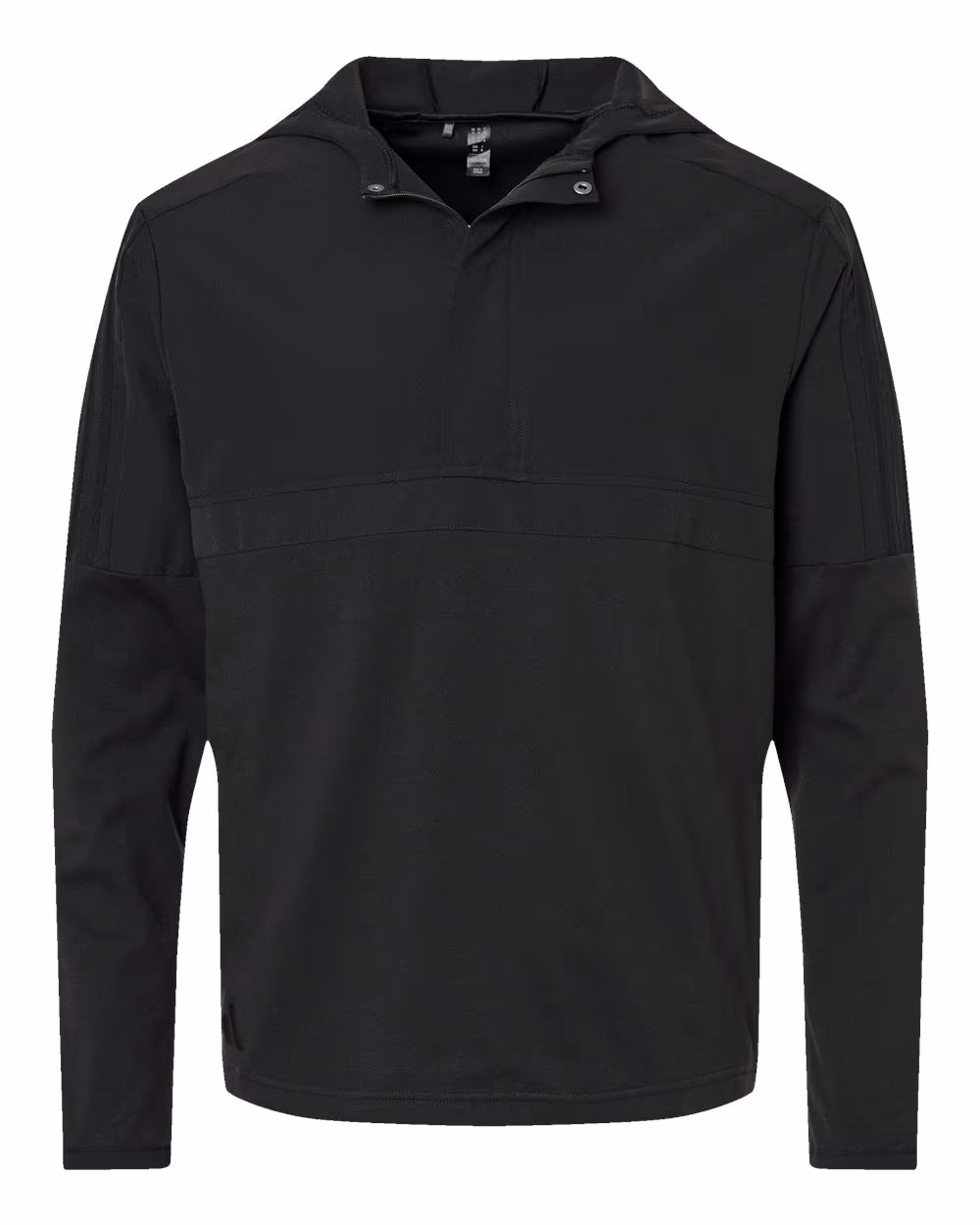 Custom Adidas Men's Half-Zip Hooded Anorak - Black flat front