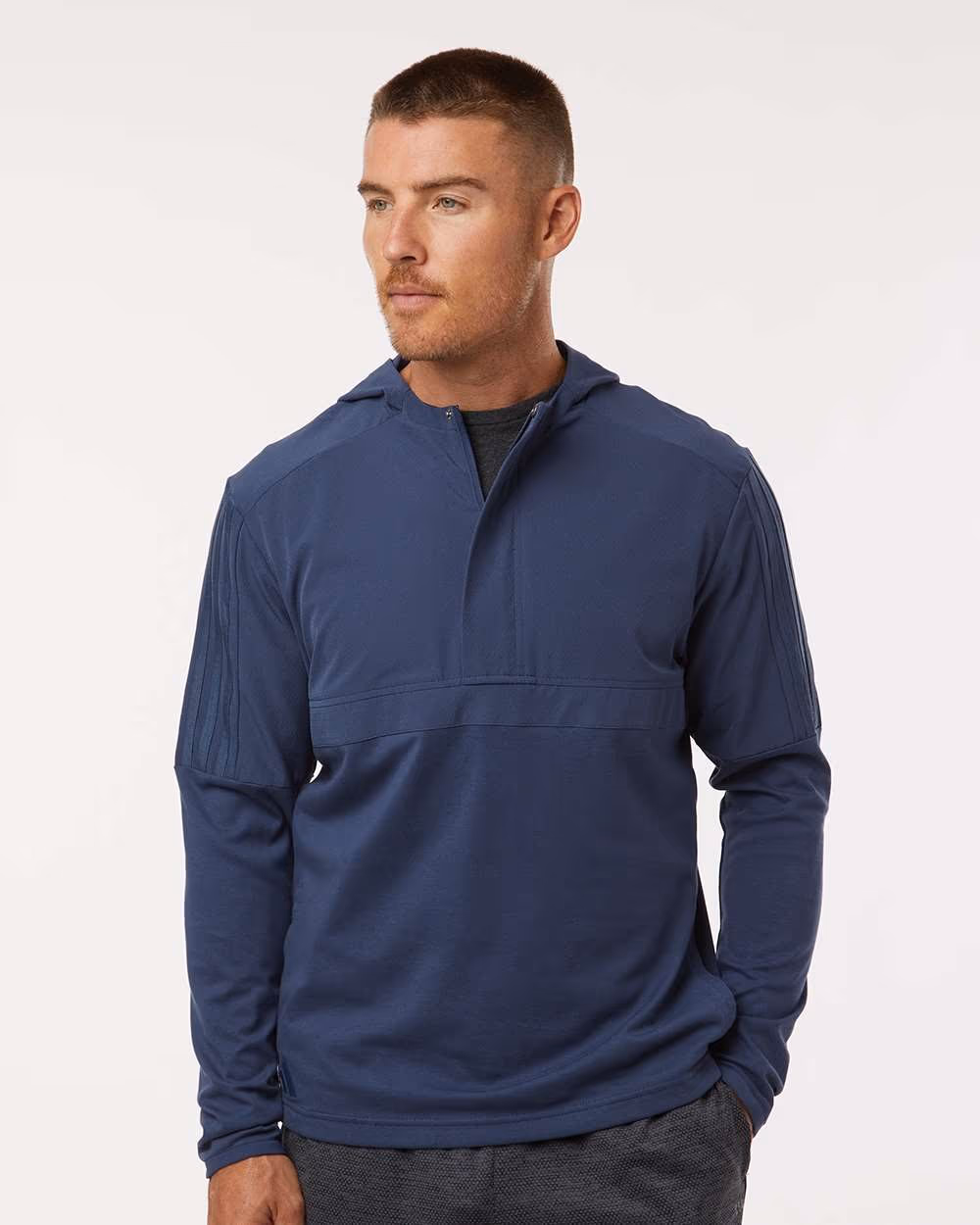 Adidas Men's Half-Zip Hooded Anorak - Crew Navy front