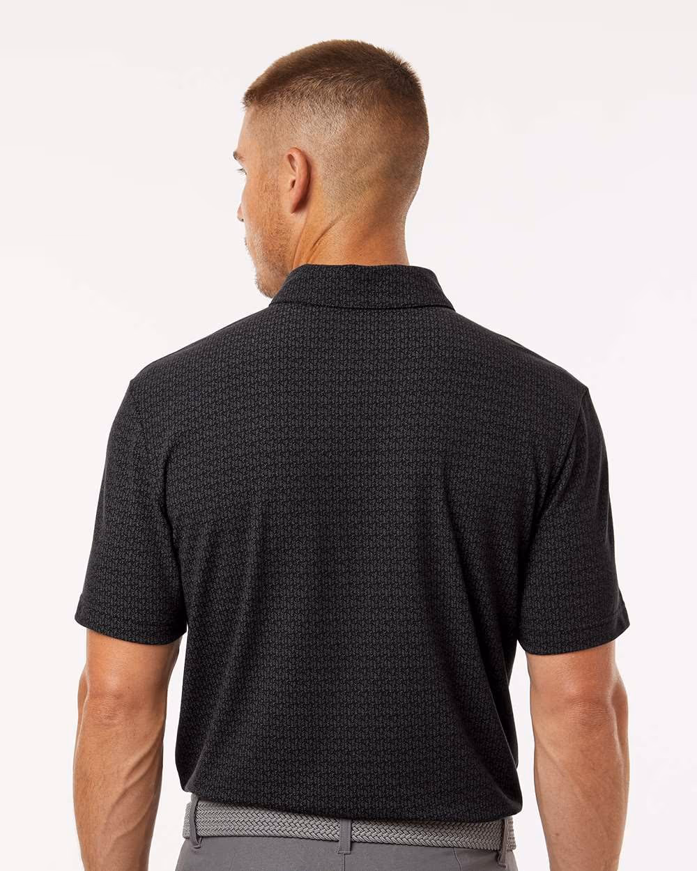 Custom Adidas Men's Blended Printed Polo - Black back