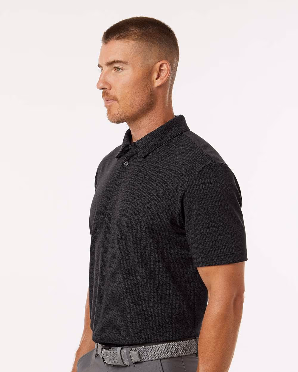 Custom Adidas Men's Blended Printed Polo - Black side