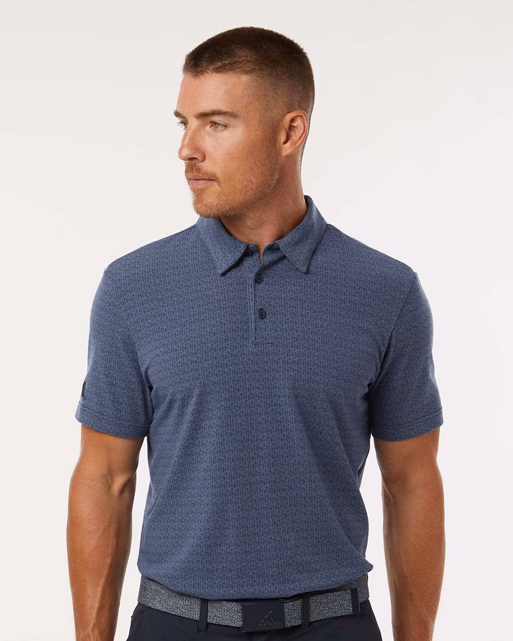 Adidas Men's Blended Printed Polo - Preloved Ink front