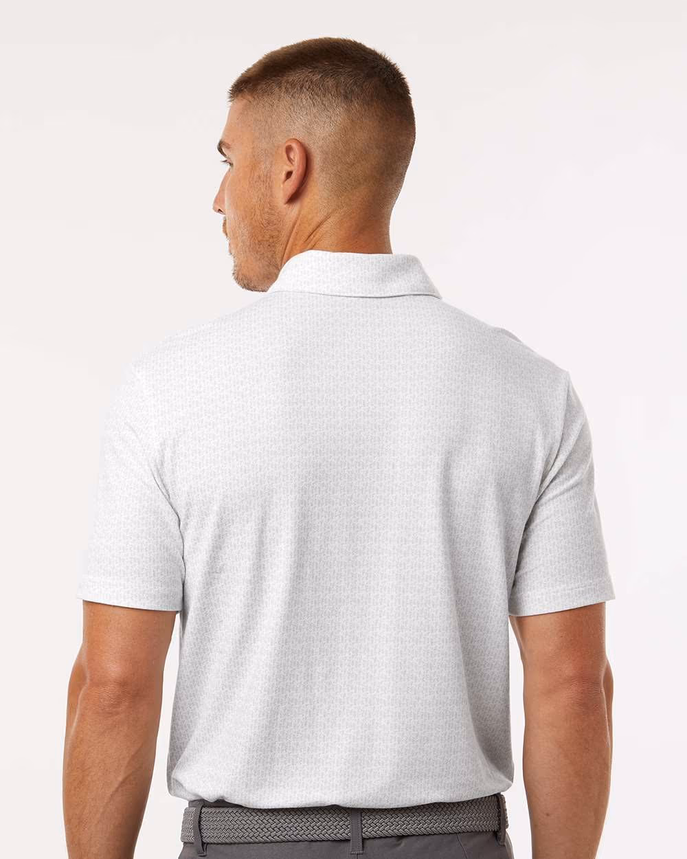 Custom Adidas Men's Blended Printed Polo - White back