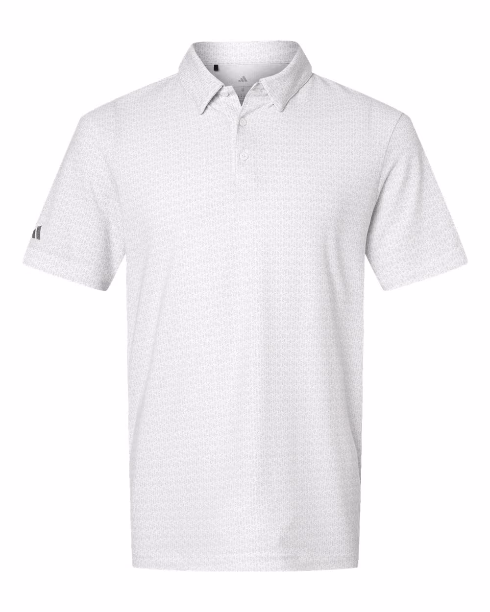 Custom Adidas Men's Blended Printed Polo - White flat front
