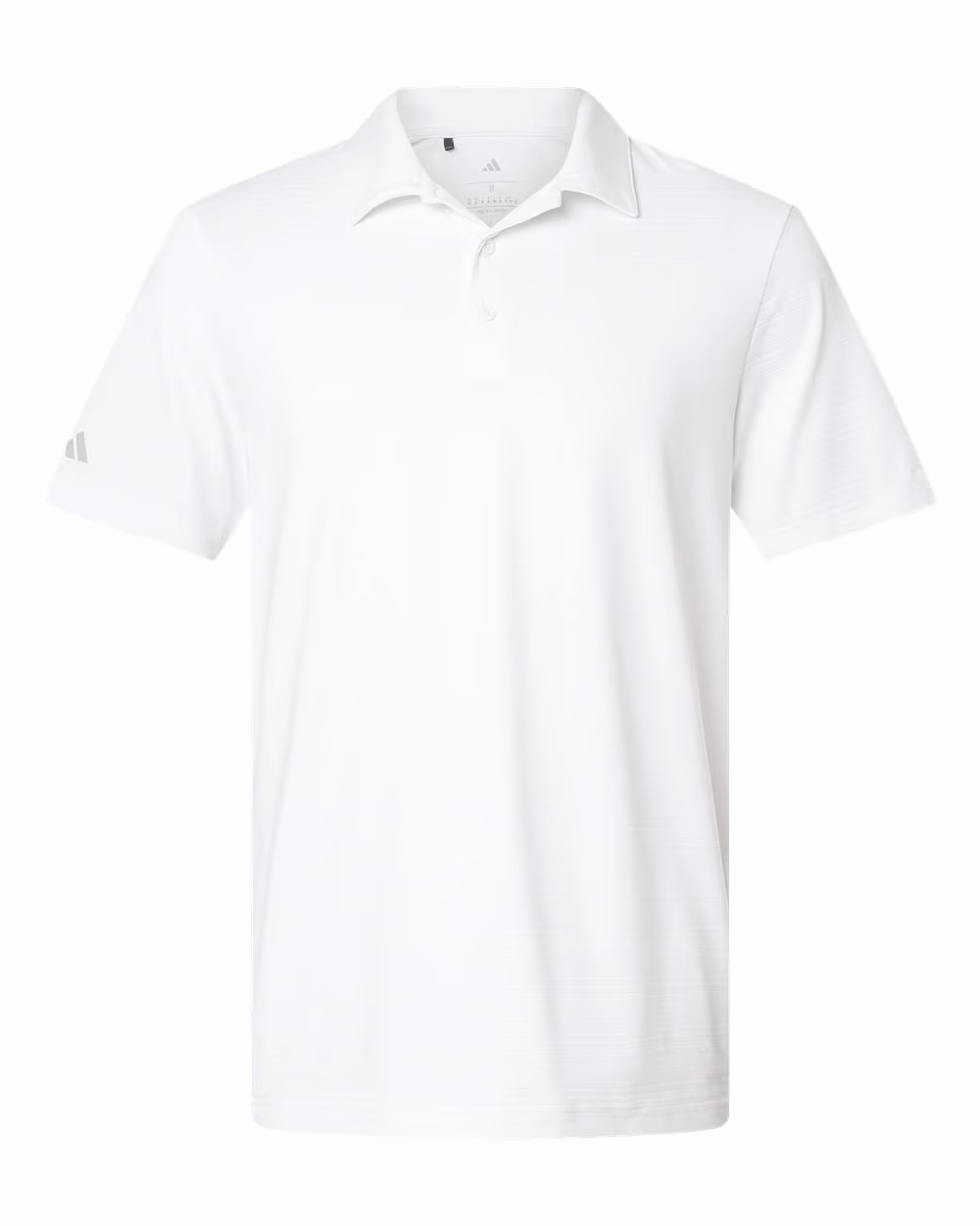 Custom Adidas Men's Textured Stripe Polo - White flat front