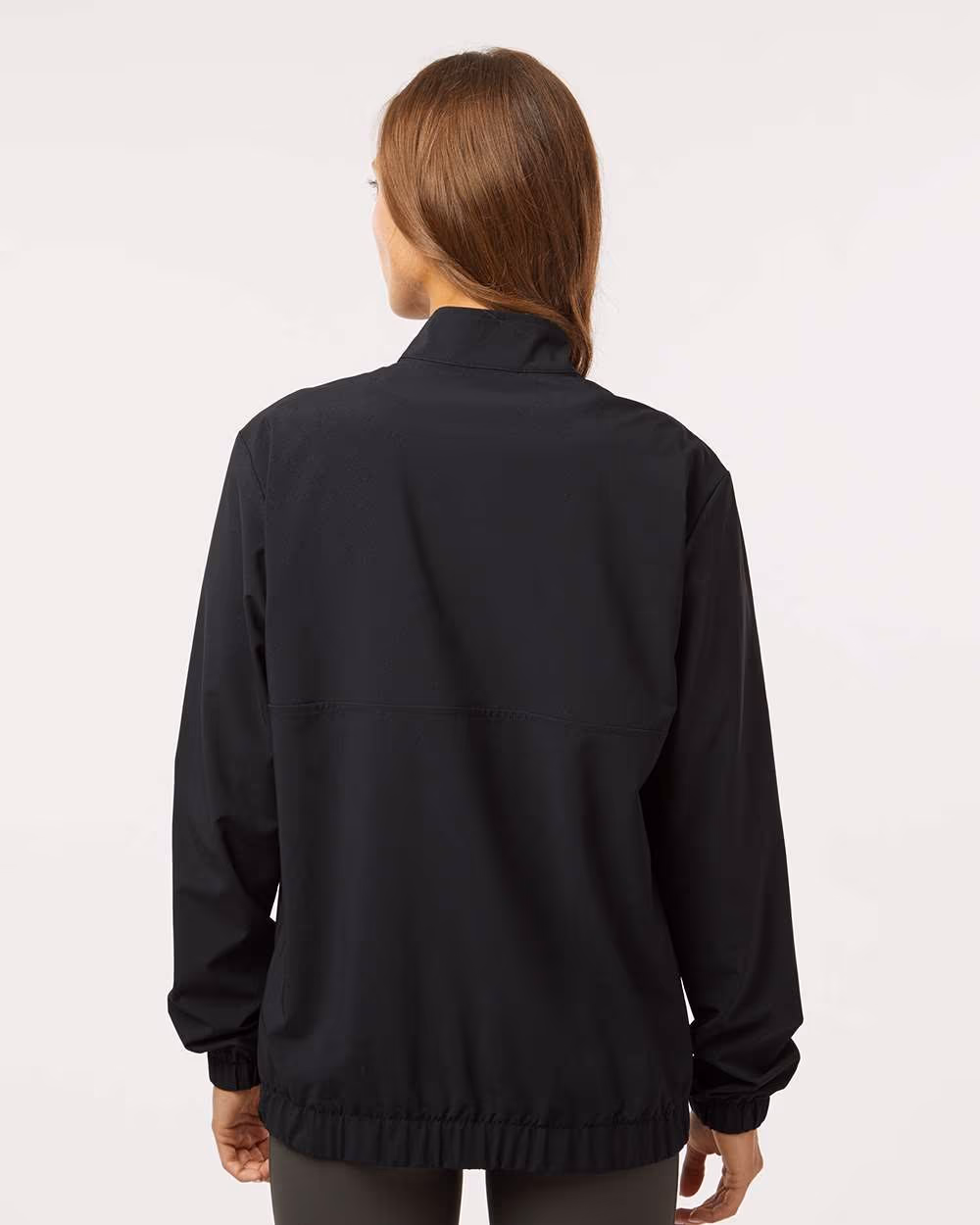 Custom Adidas Women's Stretch Woven Half-Zip Pullover - Black back