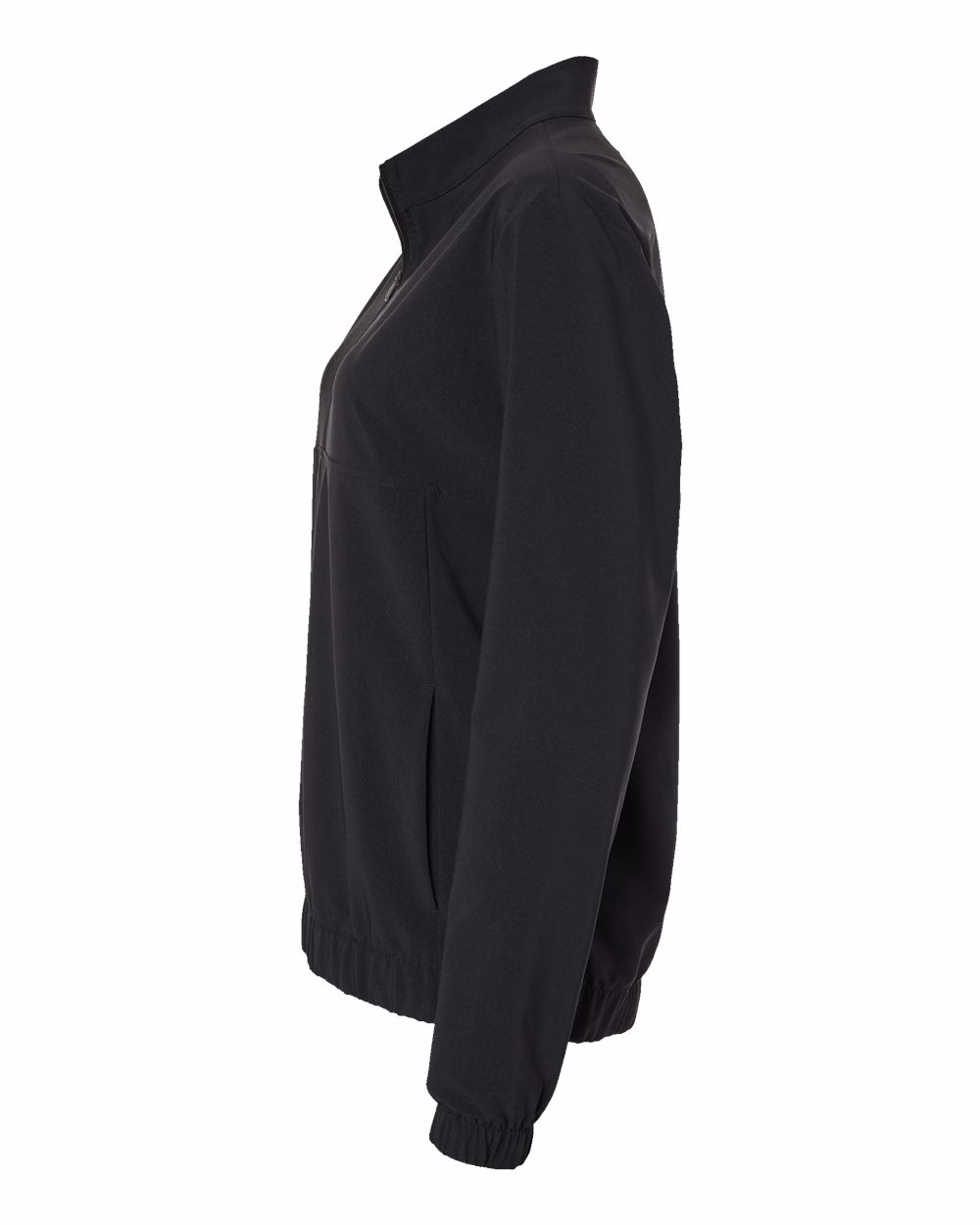 Custom Adidas Women's Stretch Woven Half-Zip Pullover Black direct side