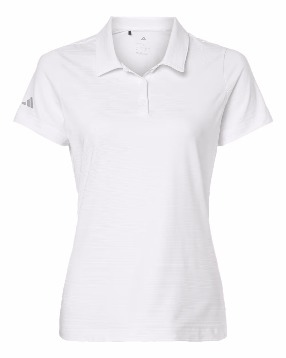 Custom Adidas Women's Textured Stripe Polo - White flat front