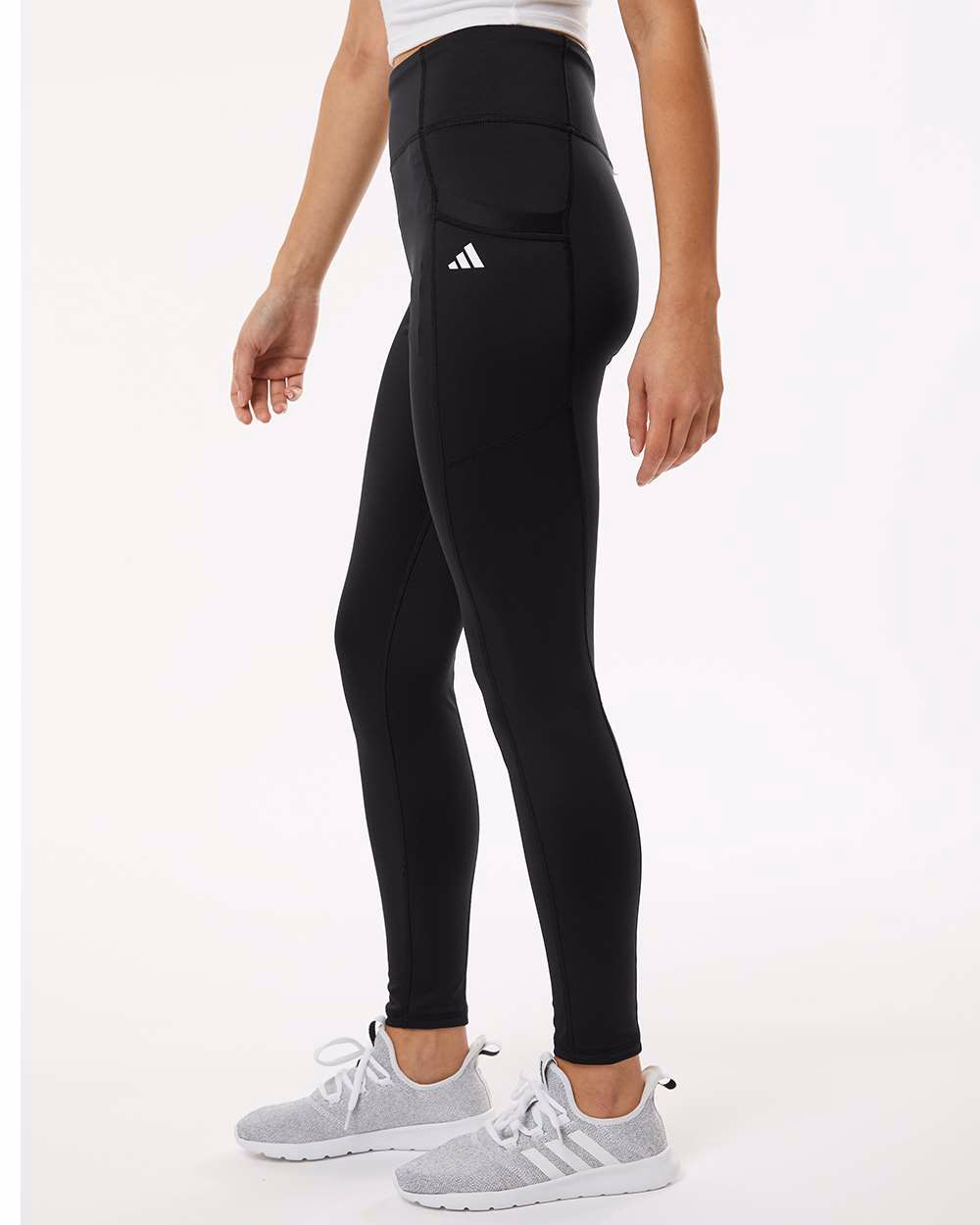 Custom Adidas Women's Performance Pocket Leggings Black side