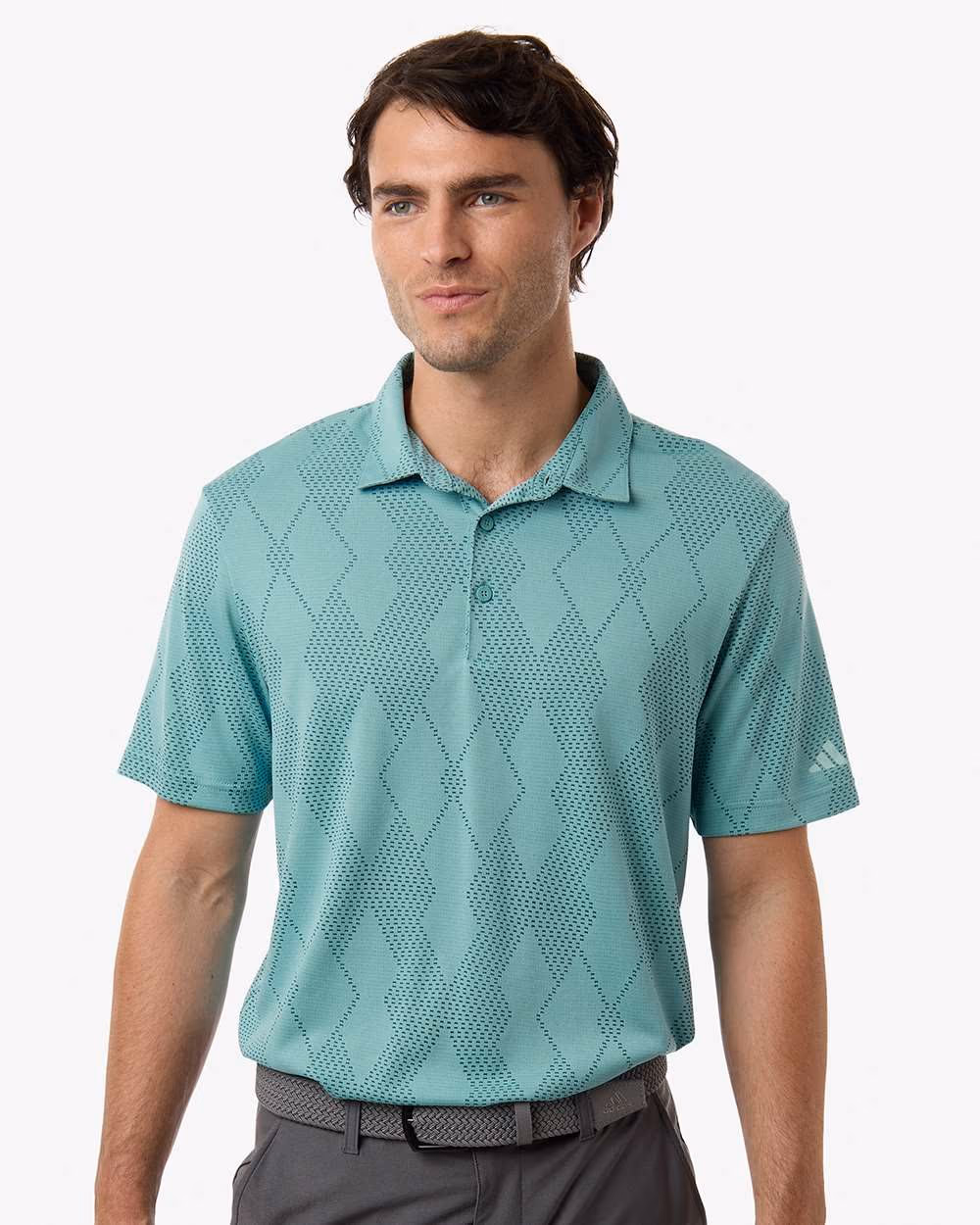 Adidas Men's Ultimate365 Textured Polo - Mint Tone front