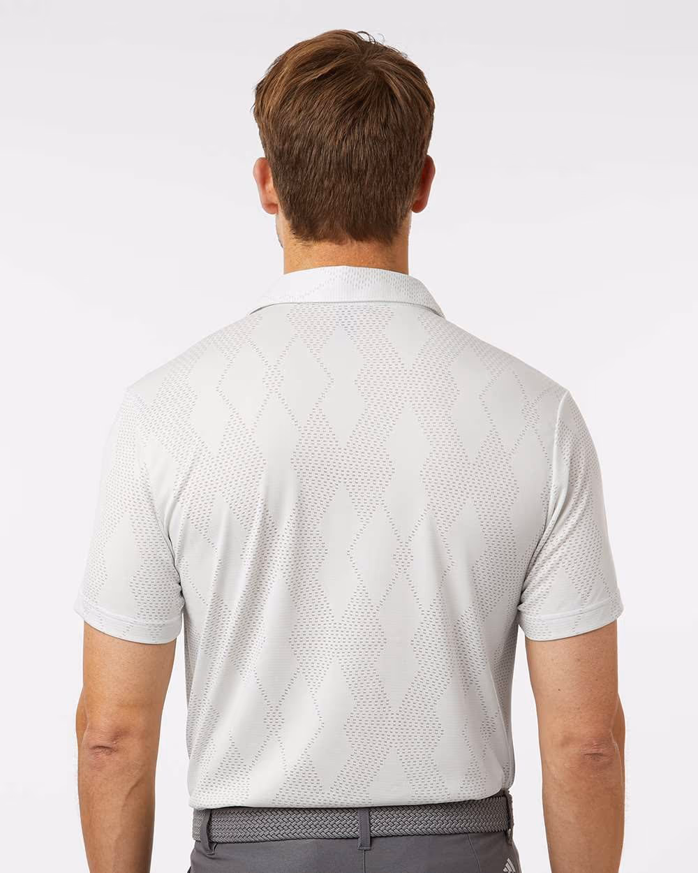 Custom Adidas Men's Ultimate365 Textured Polo - White back