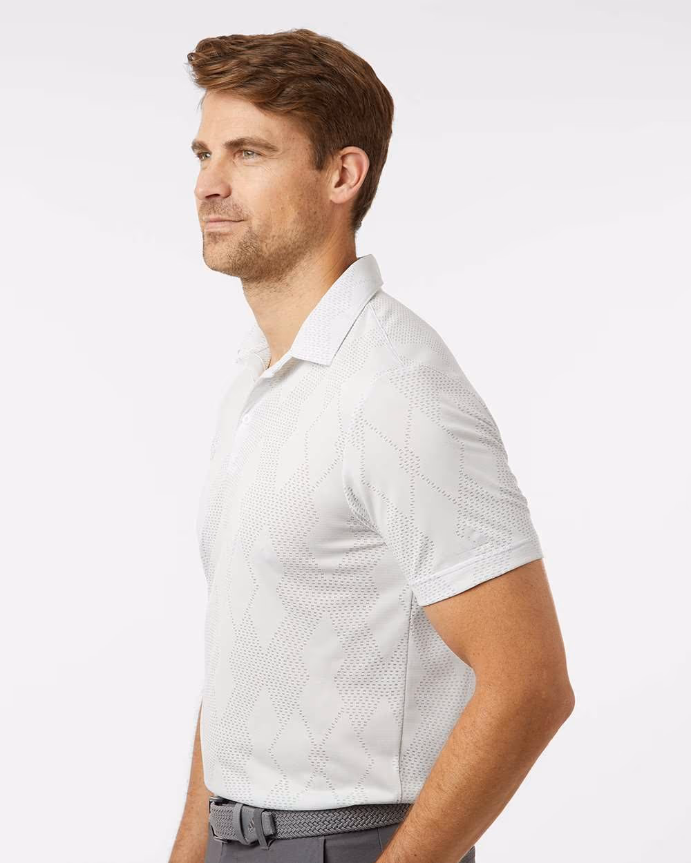 Custom Adidas Men's Ultimate365 Textured Polo - White side