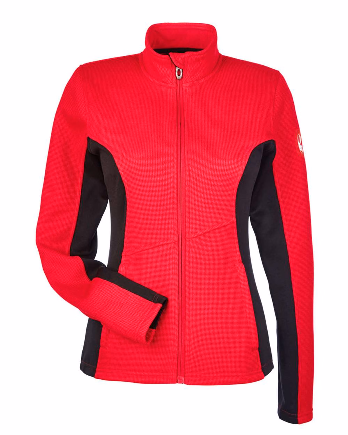 Spyder Women's Constant Full-Zip Sweater Fleece Jacket - Red/ Back/ White - front