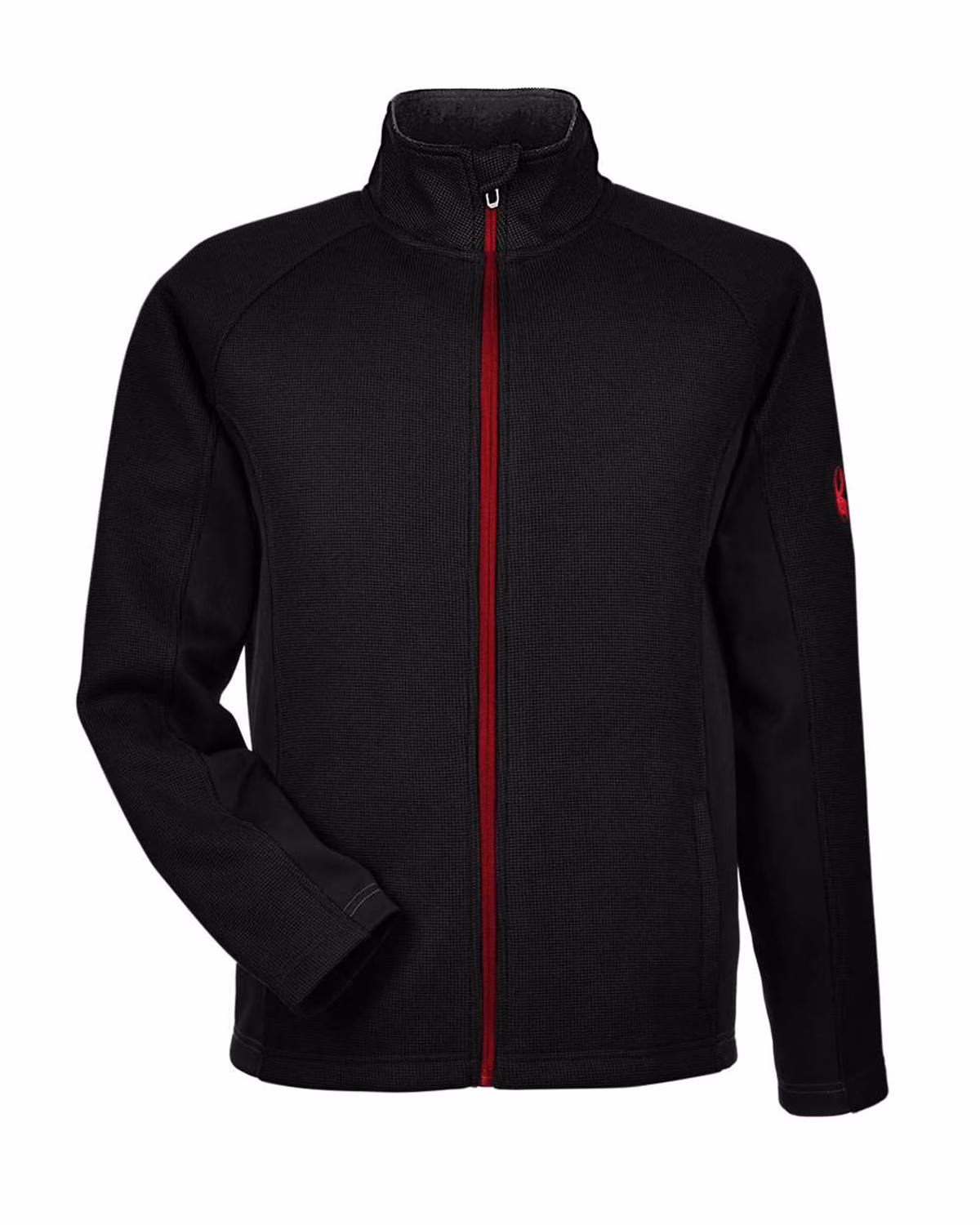 Spyder Men's Constant Full-Zip Sweater Fleece Jacket - Black/ Red - front