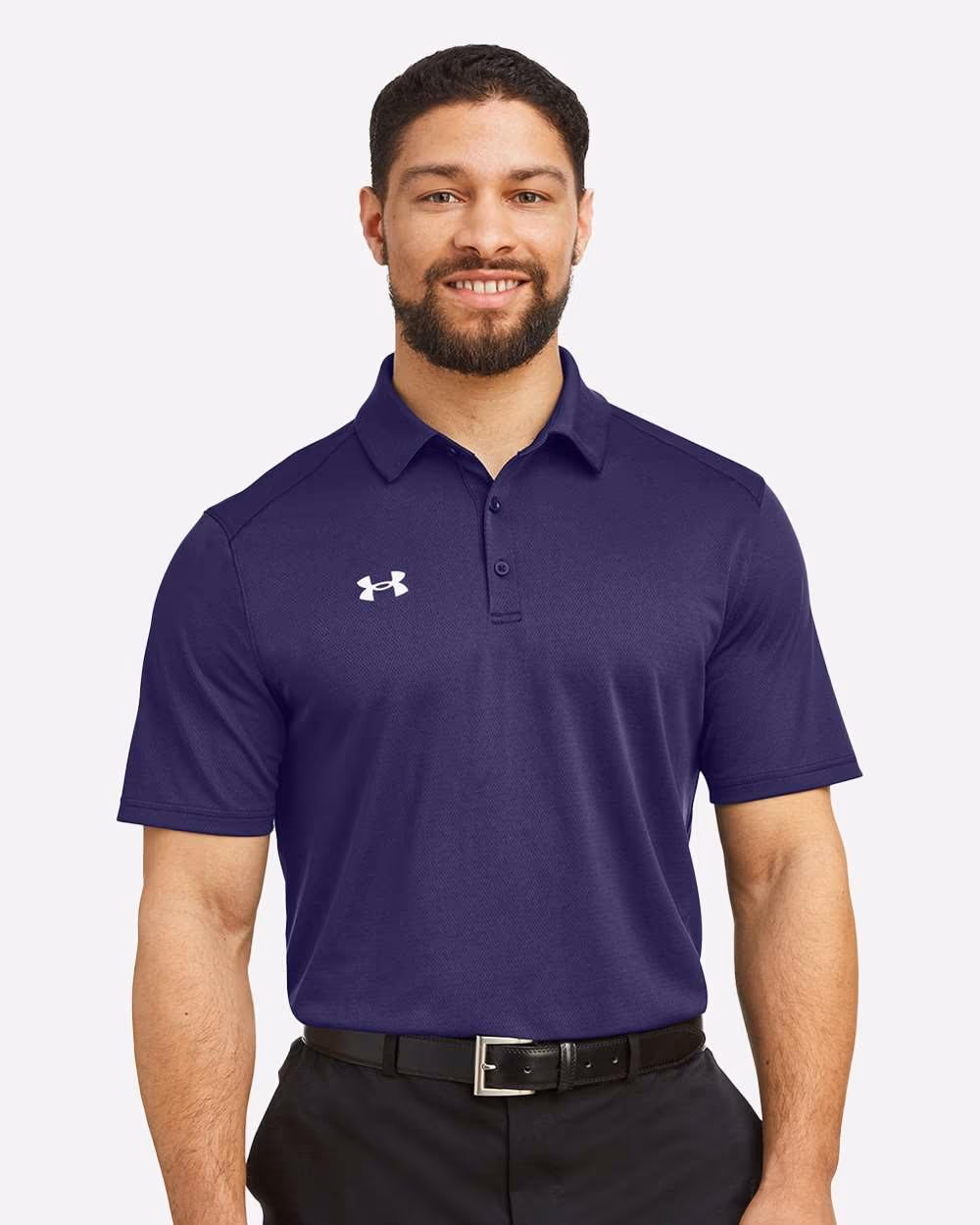 Under Armour Men's Tech™ Polo - Purple/ White front