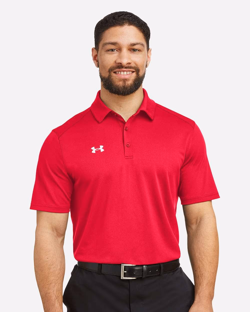 Under Armour Men's Tech™ Polo - Red/ White front