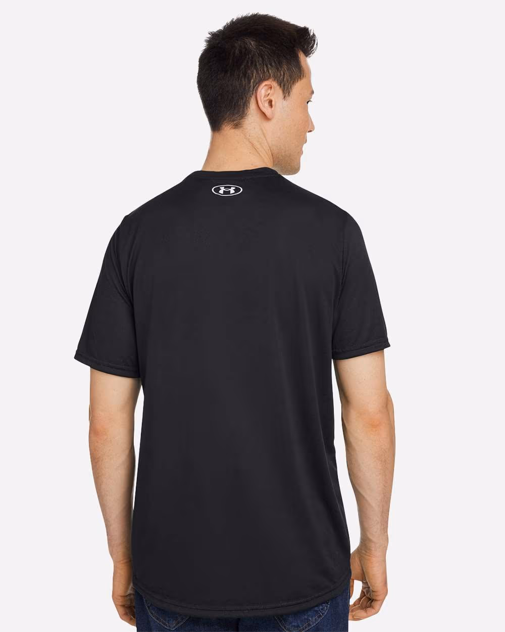 Custom Under Armour Men's Team Tech™ T-Shirt - Black/ White back