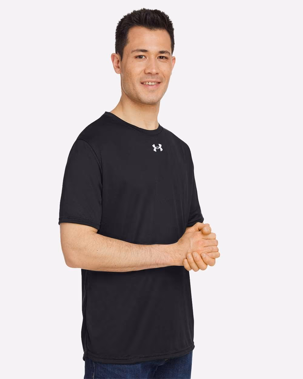 Custom Under Armour Men's Team Tech™ T-Shirt - Black/ White side
