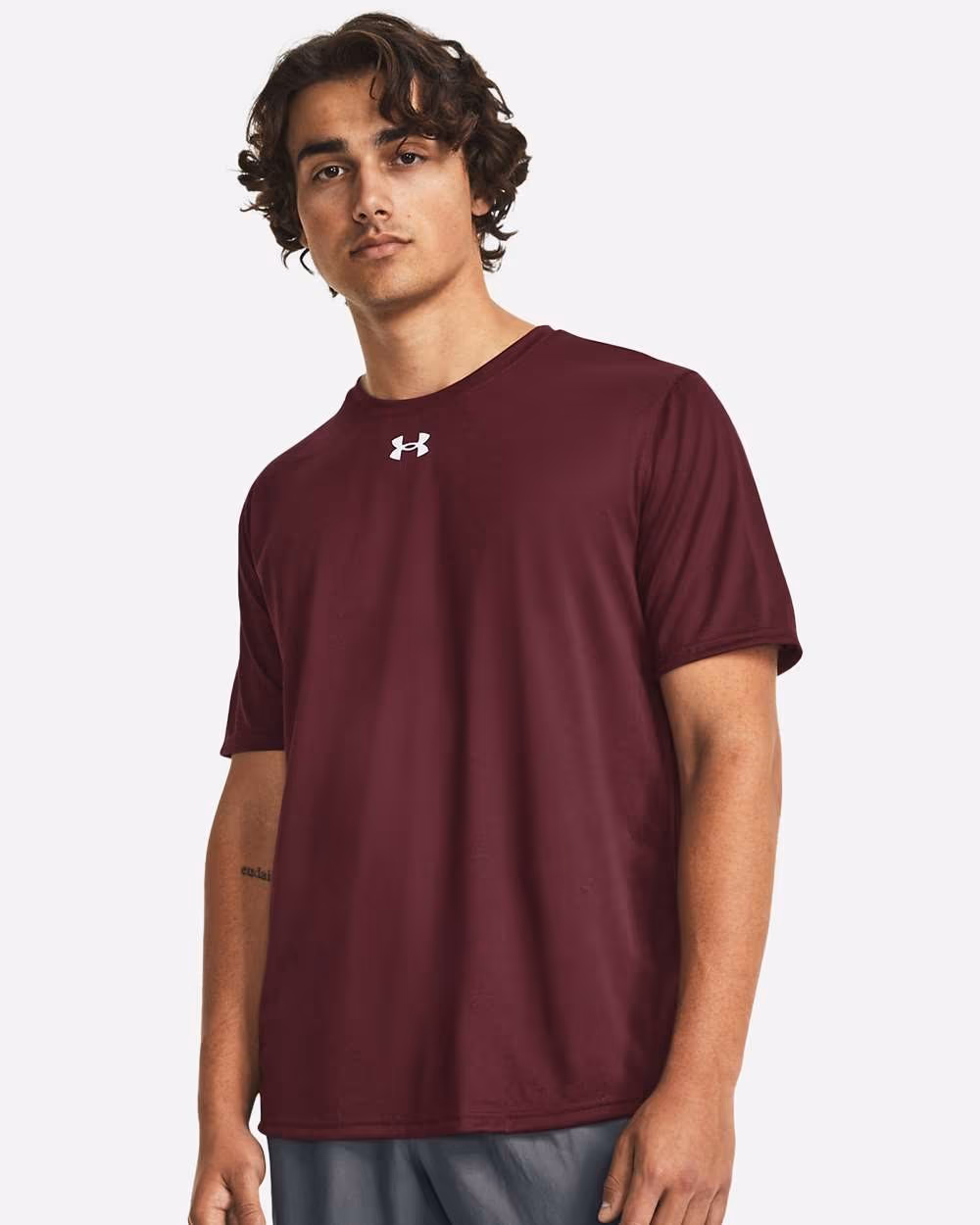 Under Armour Men's Team Tech™ T-Shirt - Maroon/ White front