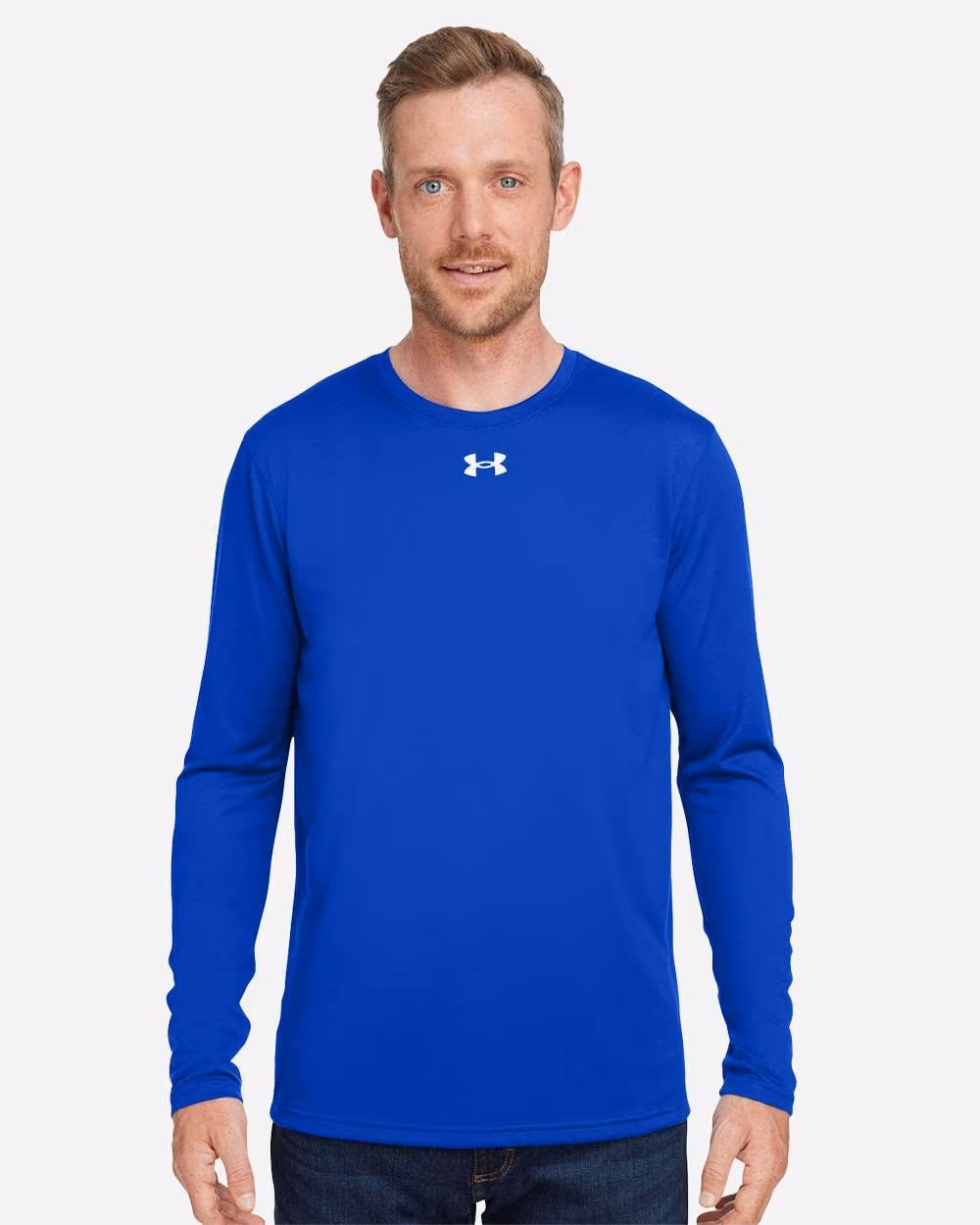 Under Armour Men's Team Tech™ Long Sleeve T-Shirt - Royal/ White front