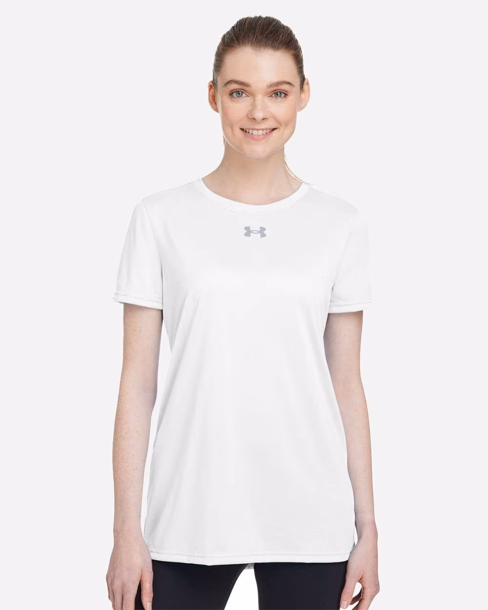 Under Armour Women's Team Tech™ T-Shirt - White/ Mod Grey front