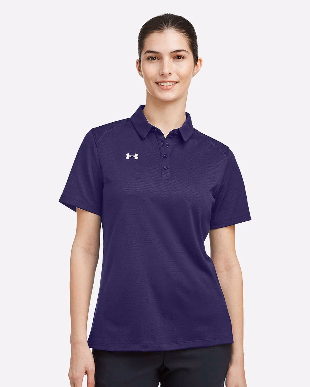 Under Armour Women's Tech™ Polo - Purple/ White front