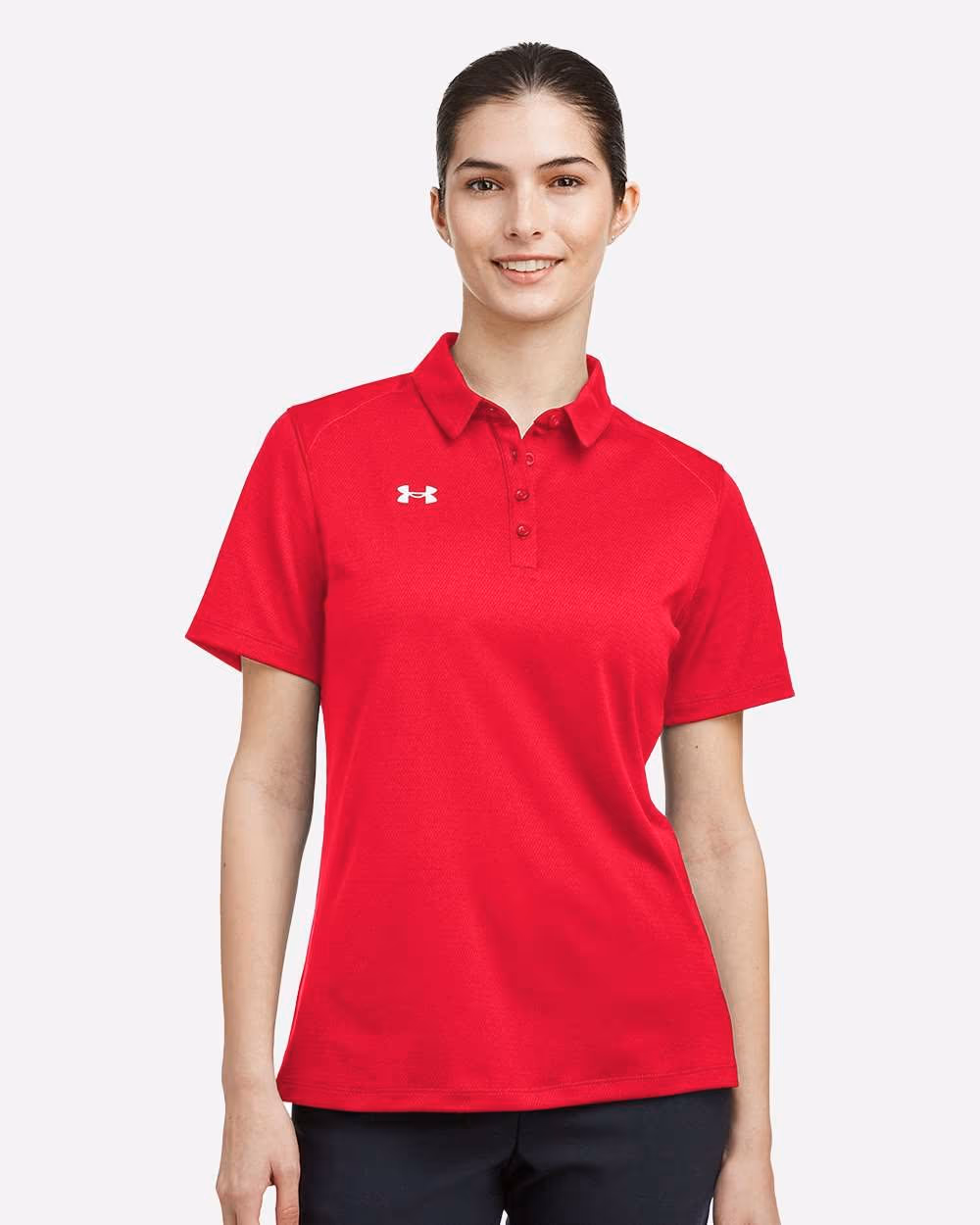 Under Armour Women's Tech™ Polo - Red/ White front