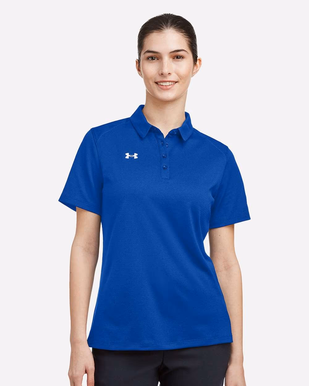 Under Armour Women's Tech™ Polo - Royal/ White front