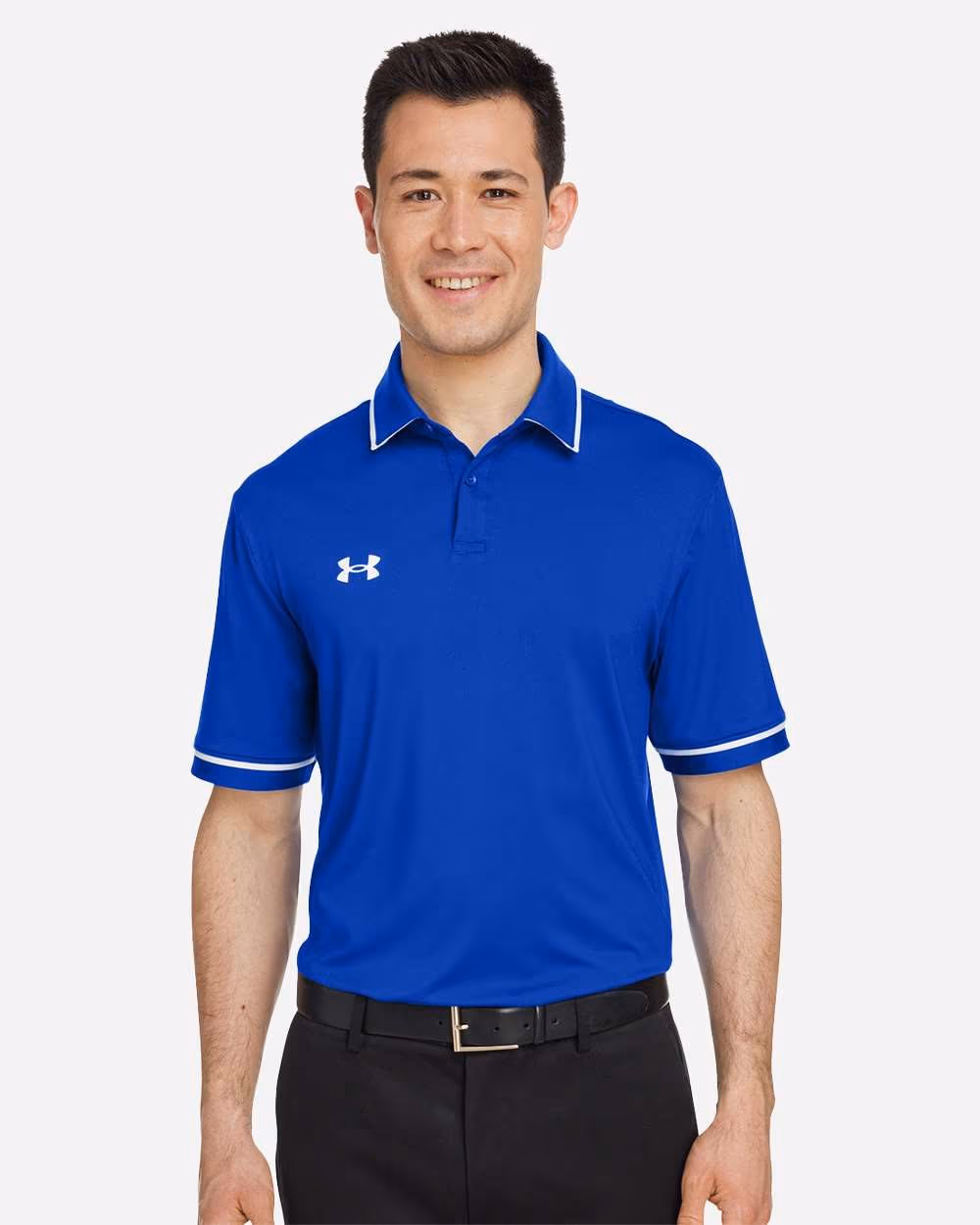 Under Armour Men's Tipped Teams Performance Polo - Royal/ White front