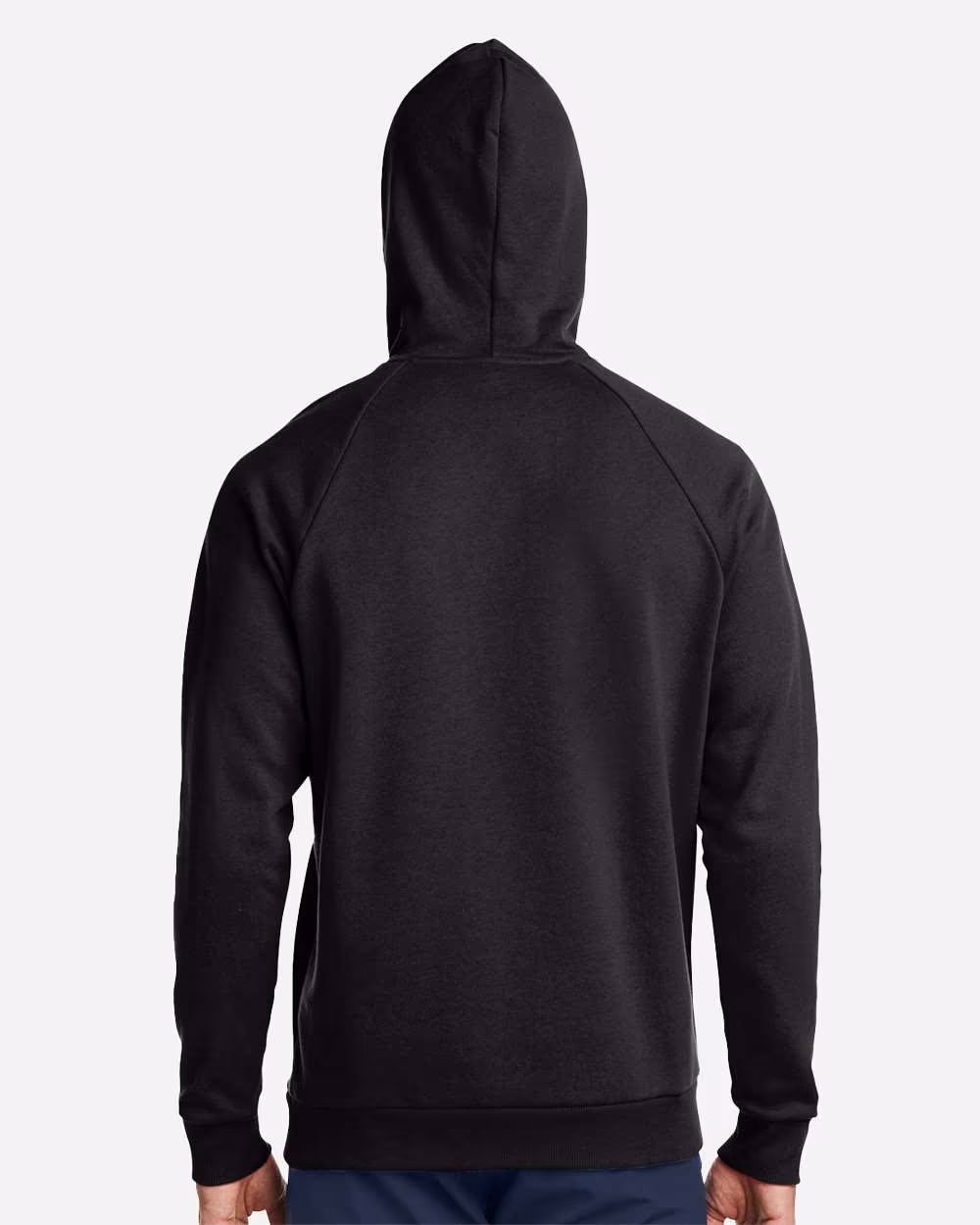 Custom Under Armour Men's Rival Fleece Hooded Sweatshirt - Black/ White back