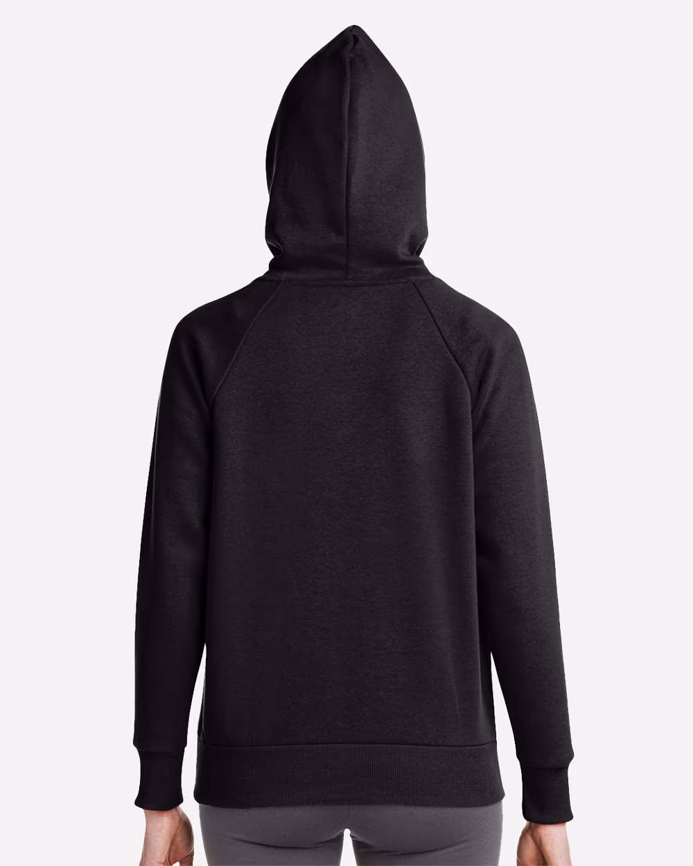 Custom Under Armour Women's Rival Fleece Hooded Sweatshirt - Black/ White back