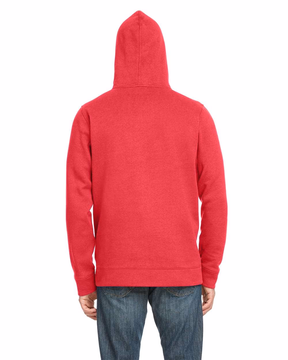 Custom Under Armour Men's Hustle Hooded Sweatshirt - Red/ White back
