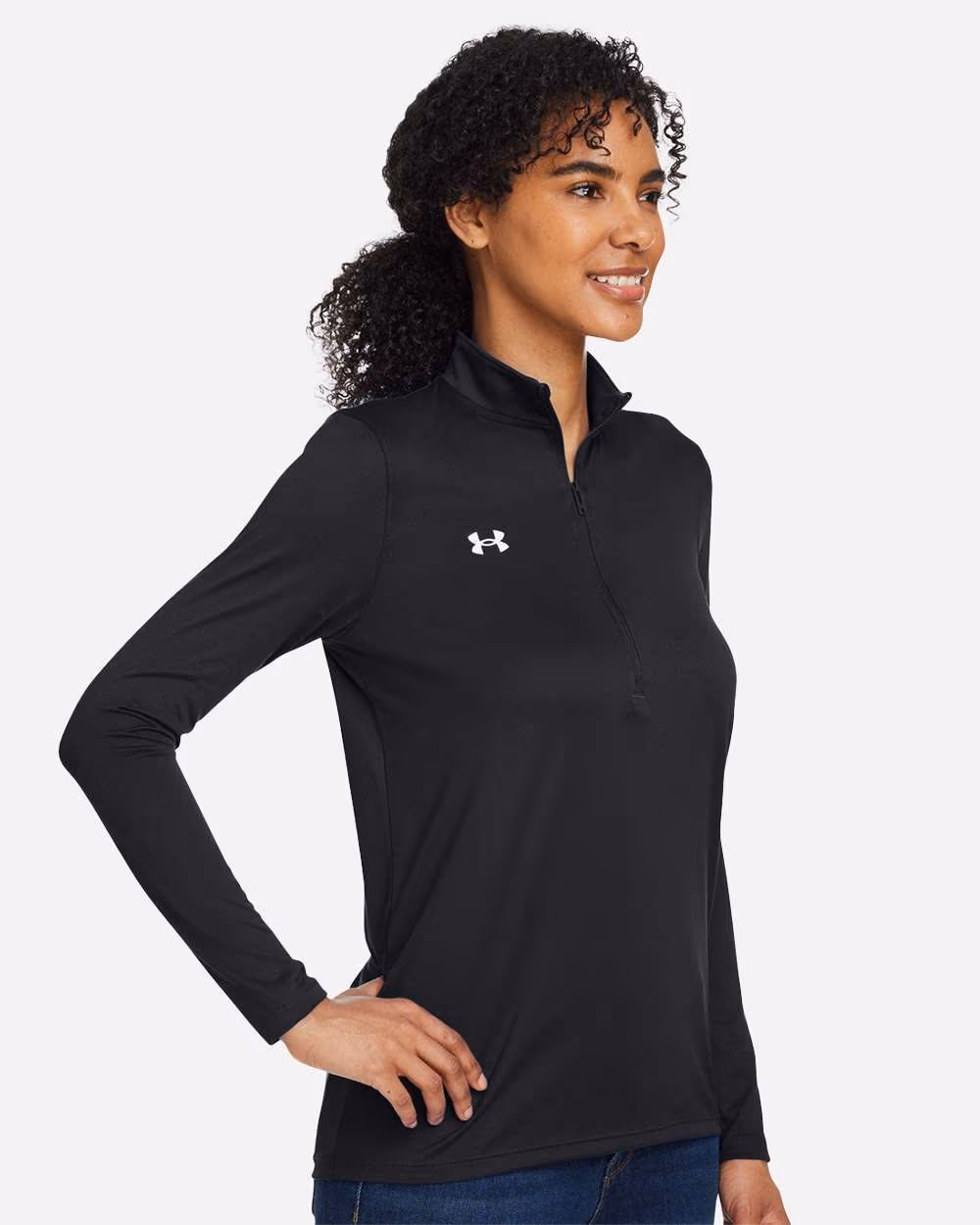 Custom Under Armour Women's Team Tech™ Half-Zip Pullover - Black/ White side