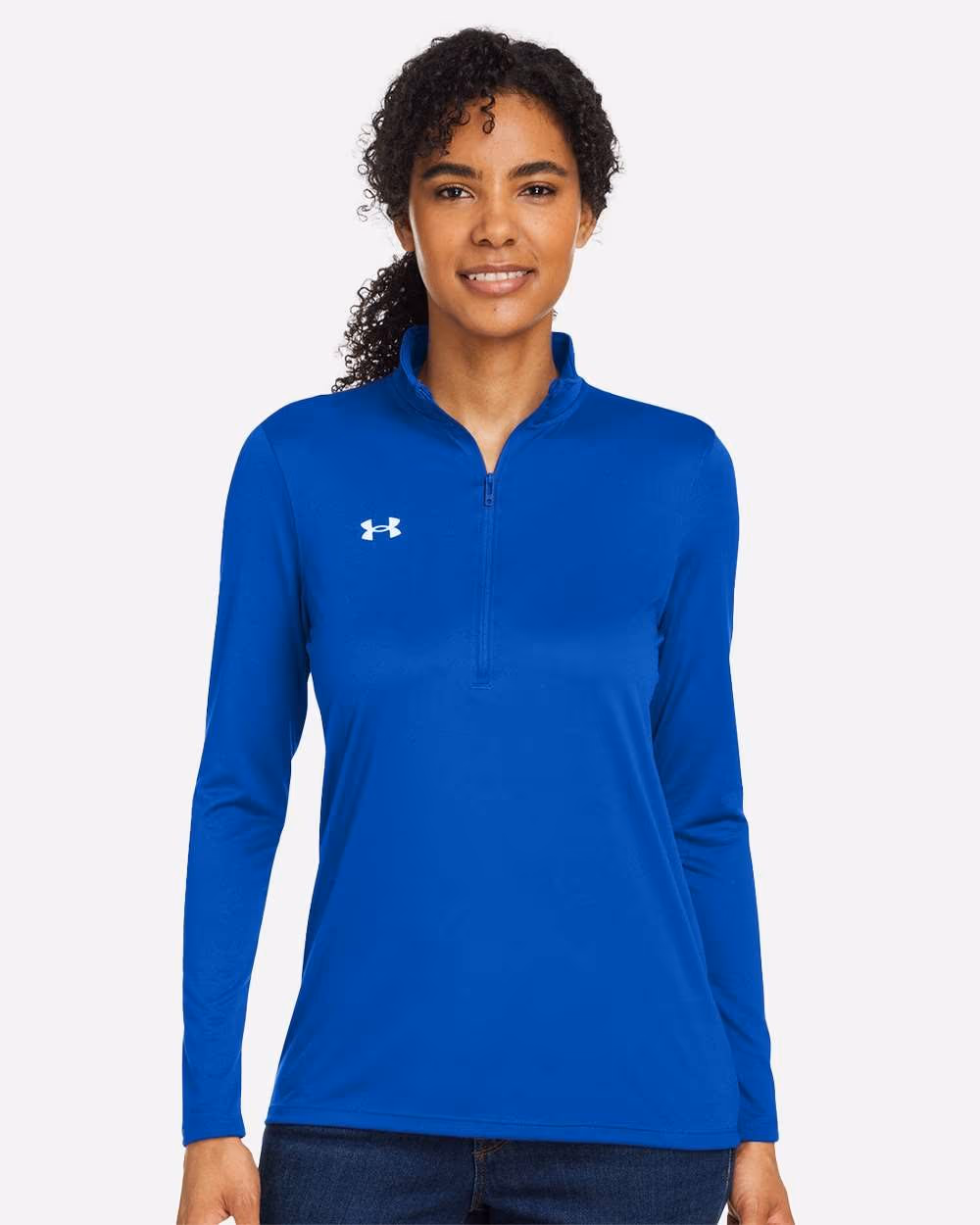 Under Armour Women's Team Tech™ Half-Zip Pullover - Royal/ White front
