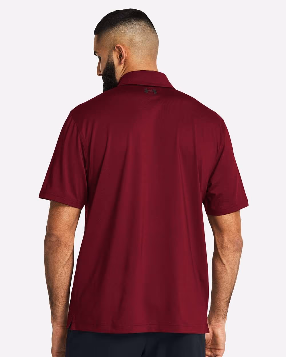 Custom Under Armour Men's Recycled Polo - Cardinal/ White back