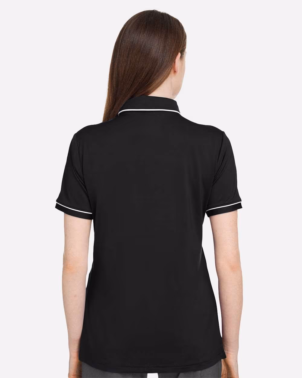 Custom Under Armour Women's Tipped Teams Performance Polo - Black/ White back